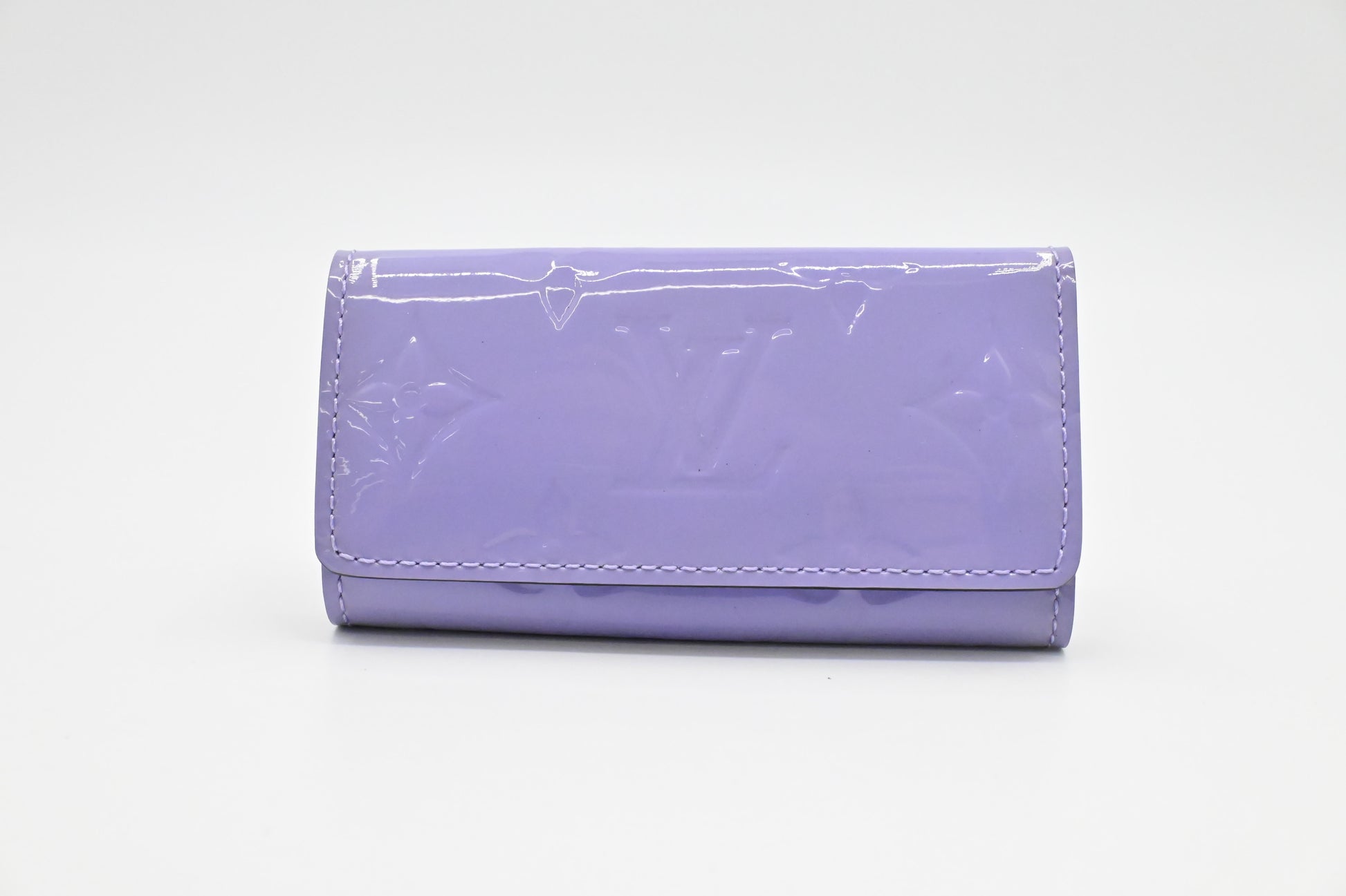 Louis Vuitton 4 Lilac Vernis Leather Key Case Wallet Case