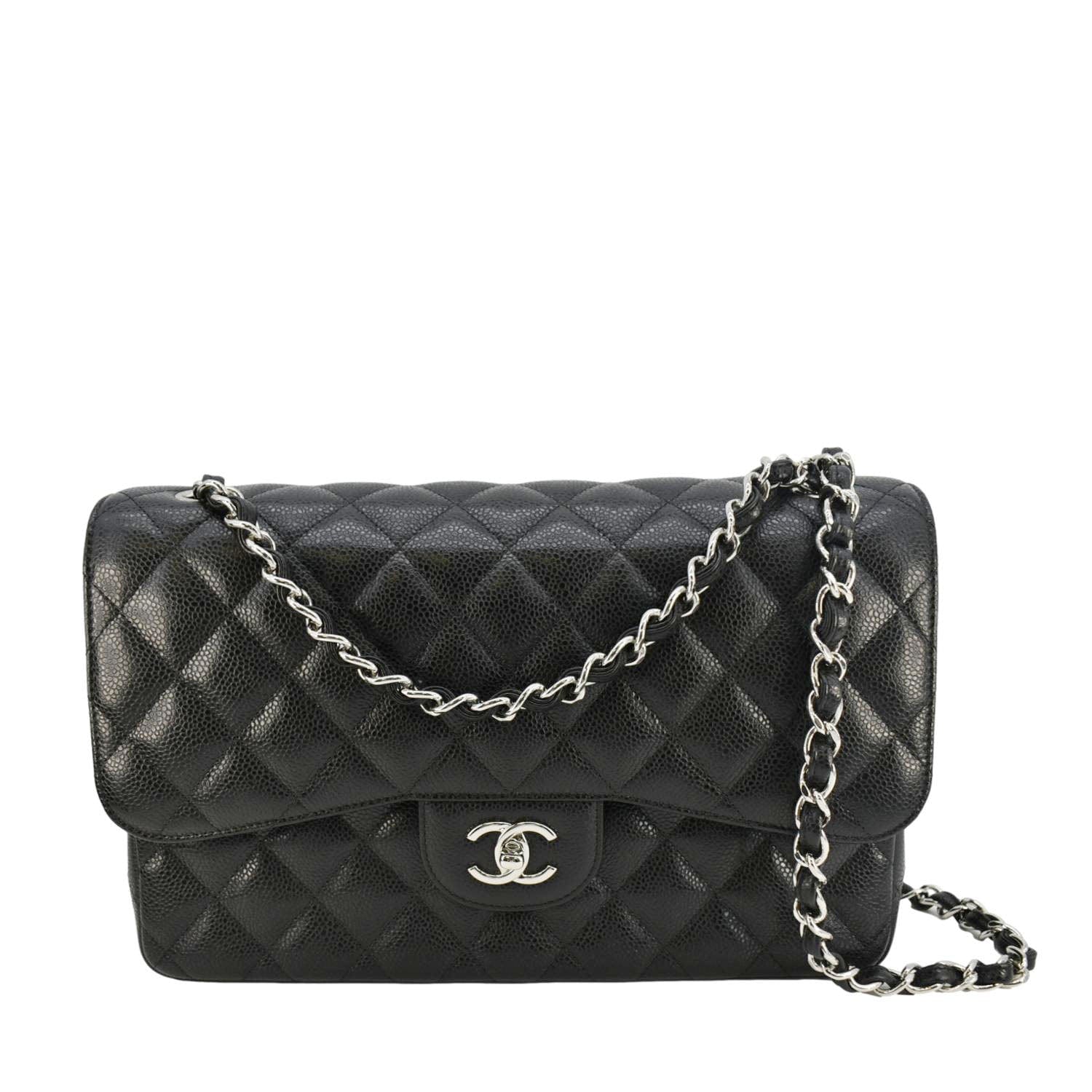 Chanel Jumbo Classic Double Flap Quilted Leather Black Travel Bag Flap Bag