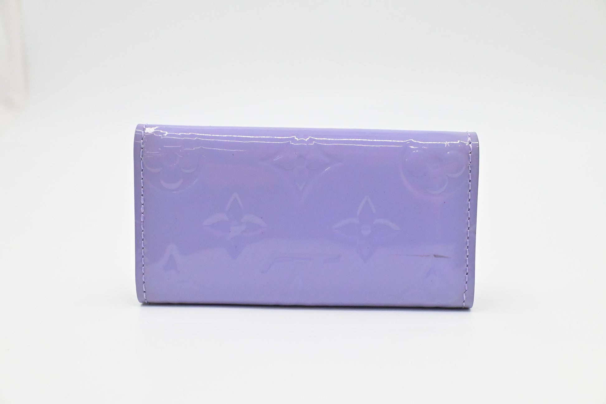 Louis Vuitton 4 Lilac Vernis Leather Key Case Wallet Case