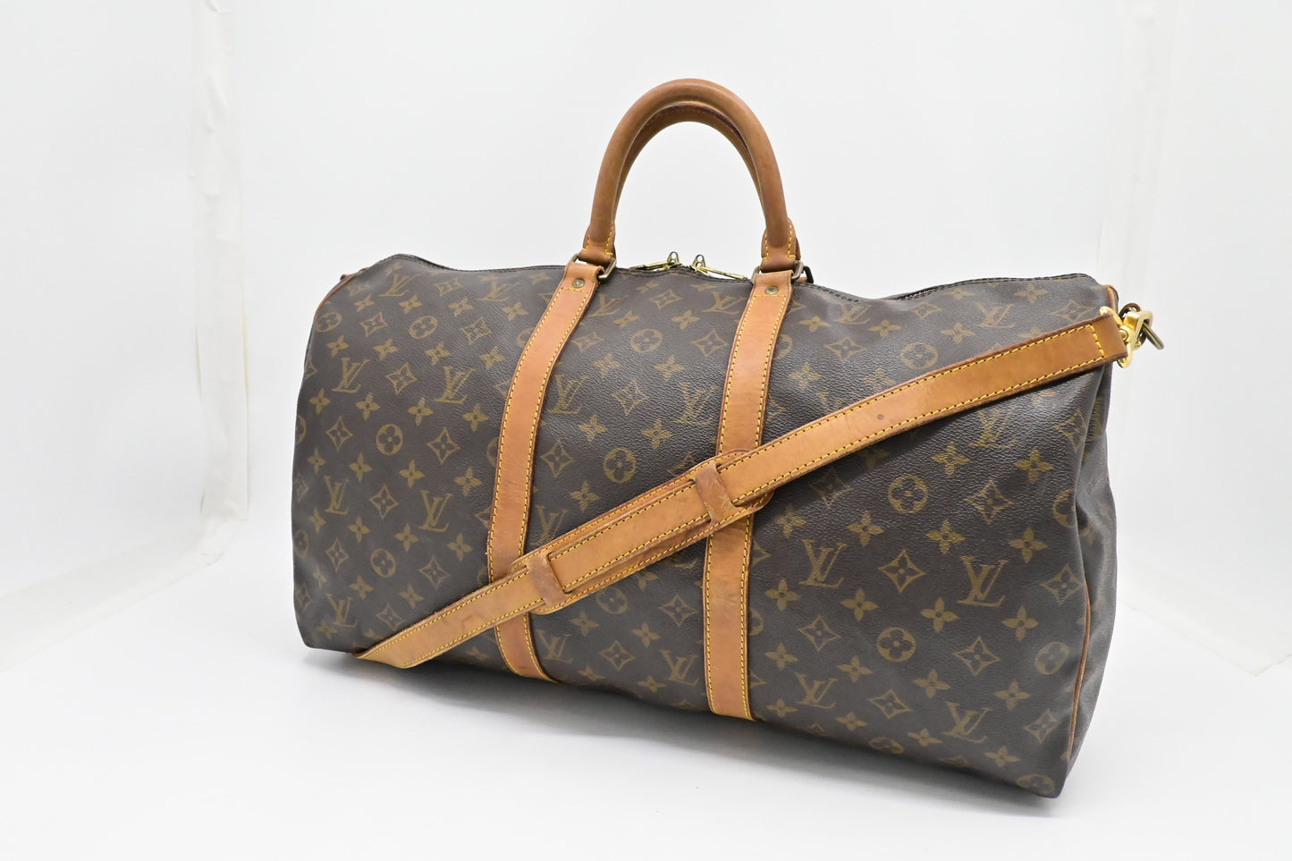 Louis Vuitton Keepall 50 Bandouliere Monogram Canvas Travel Bag Canvas 2