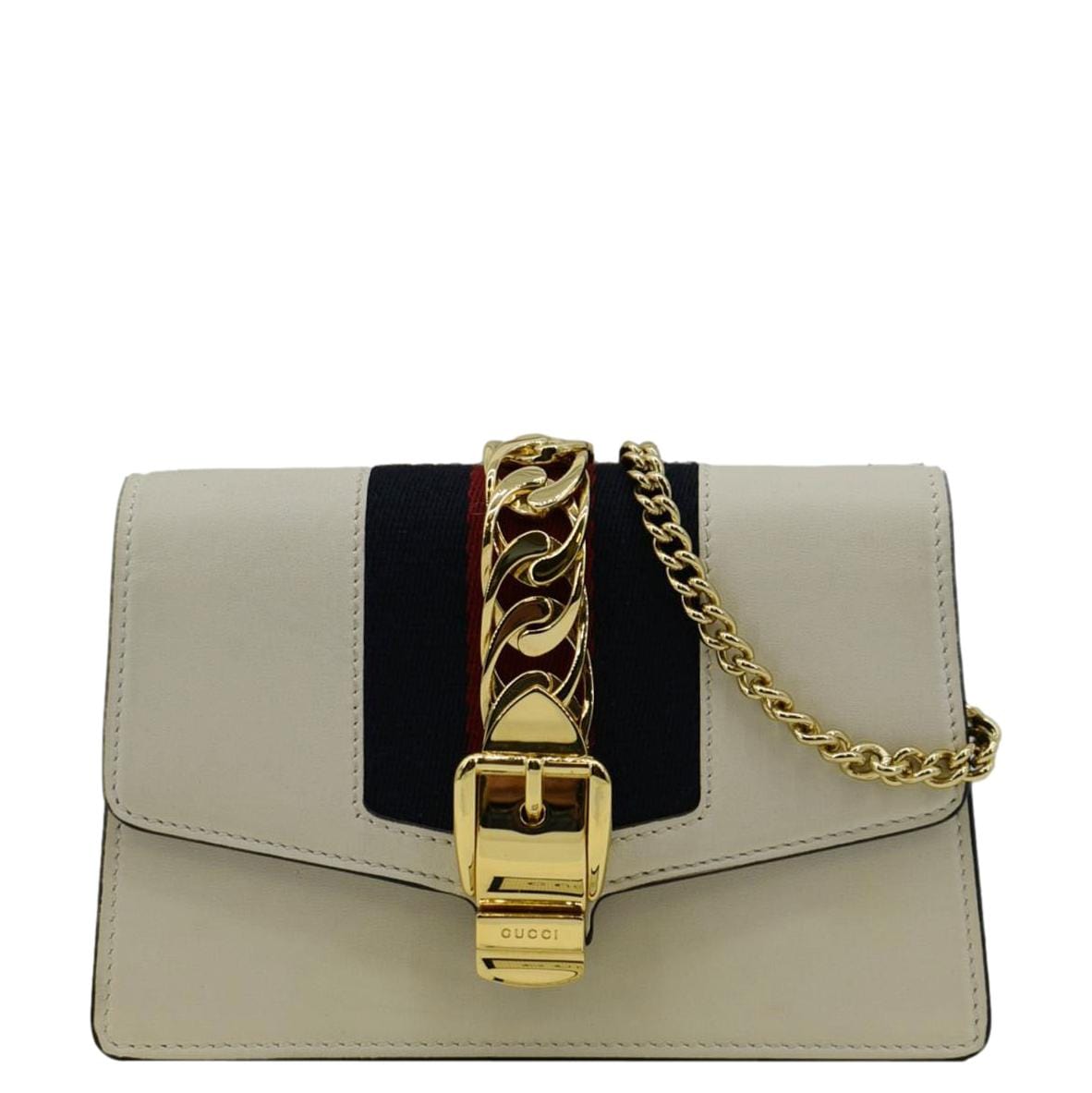Gucci Sylvie Super Crossbody Bag Leather White