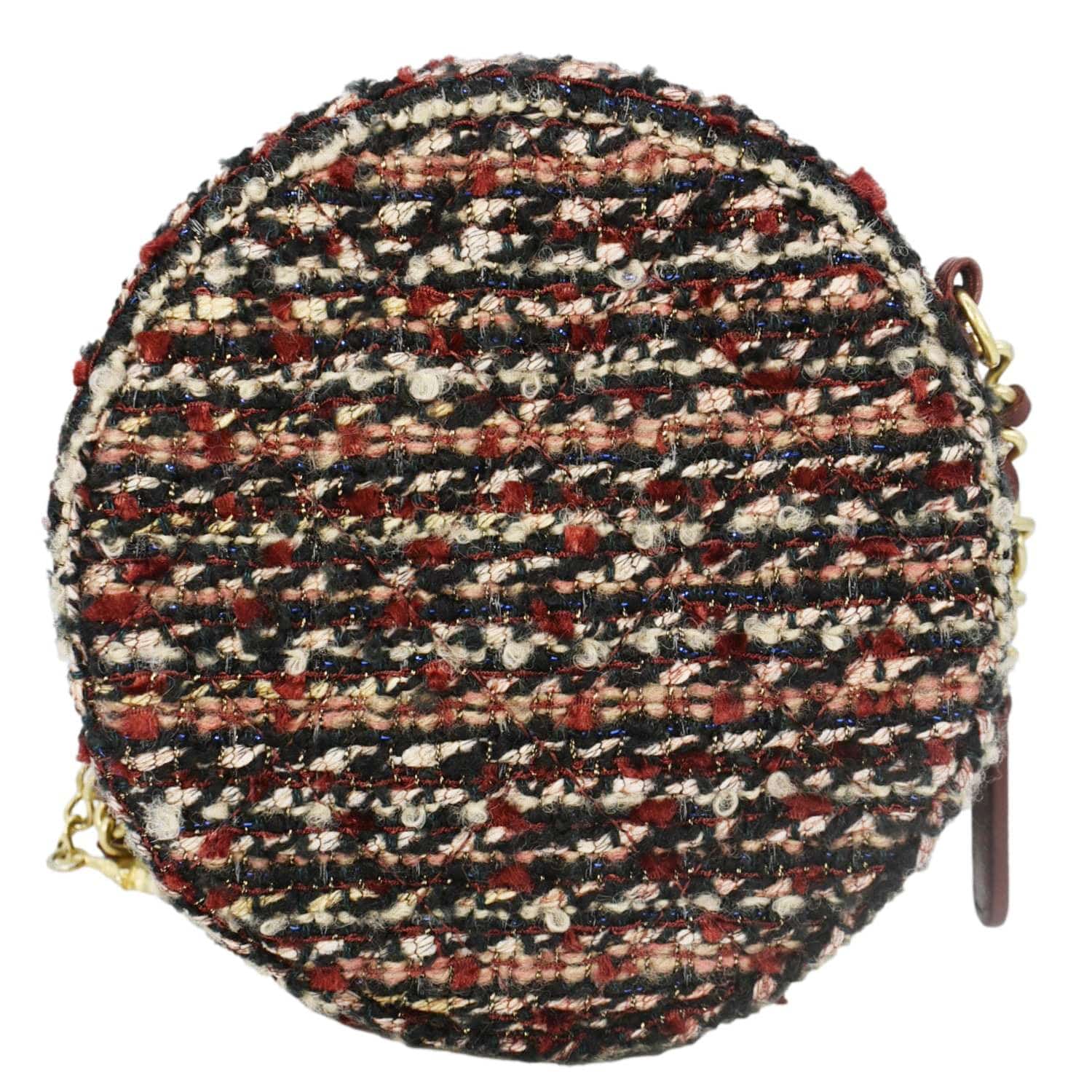 Chanel Round Tweed Red Travel Bag