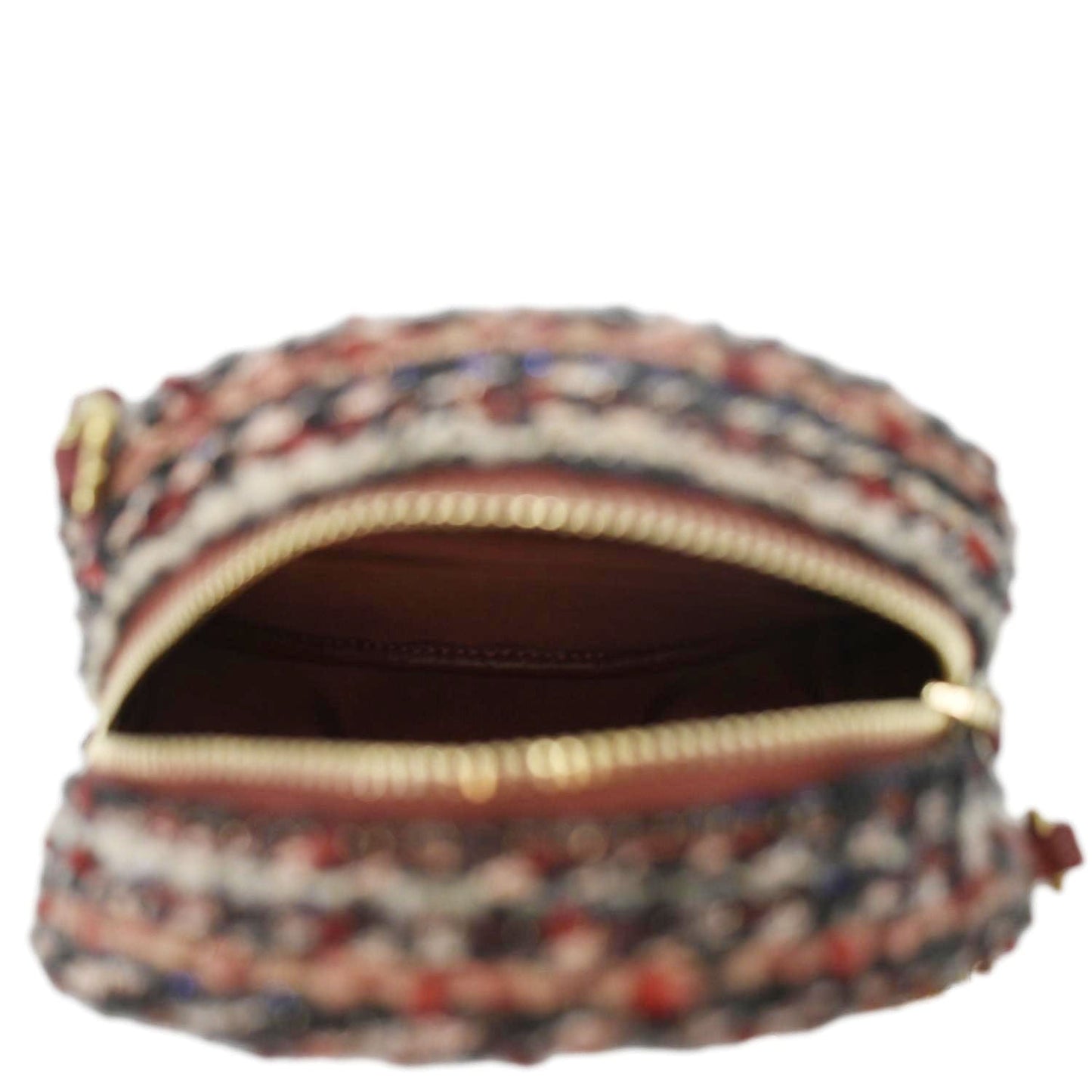 Chanel Round Tweed Red Travel Bag