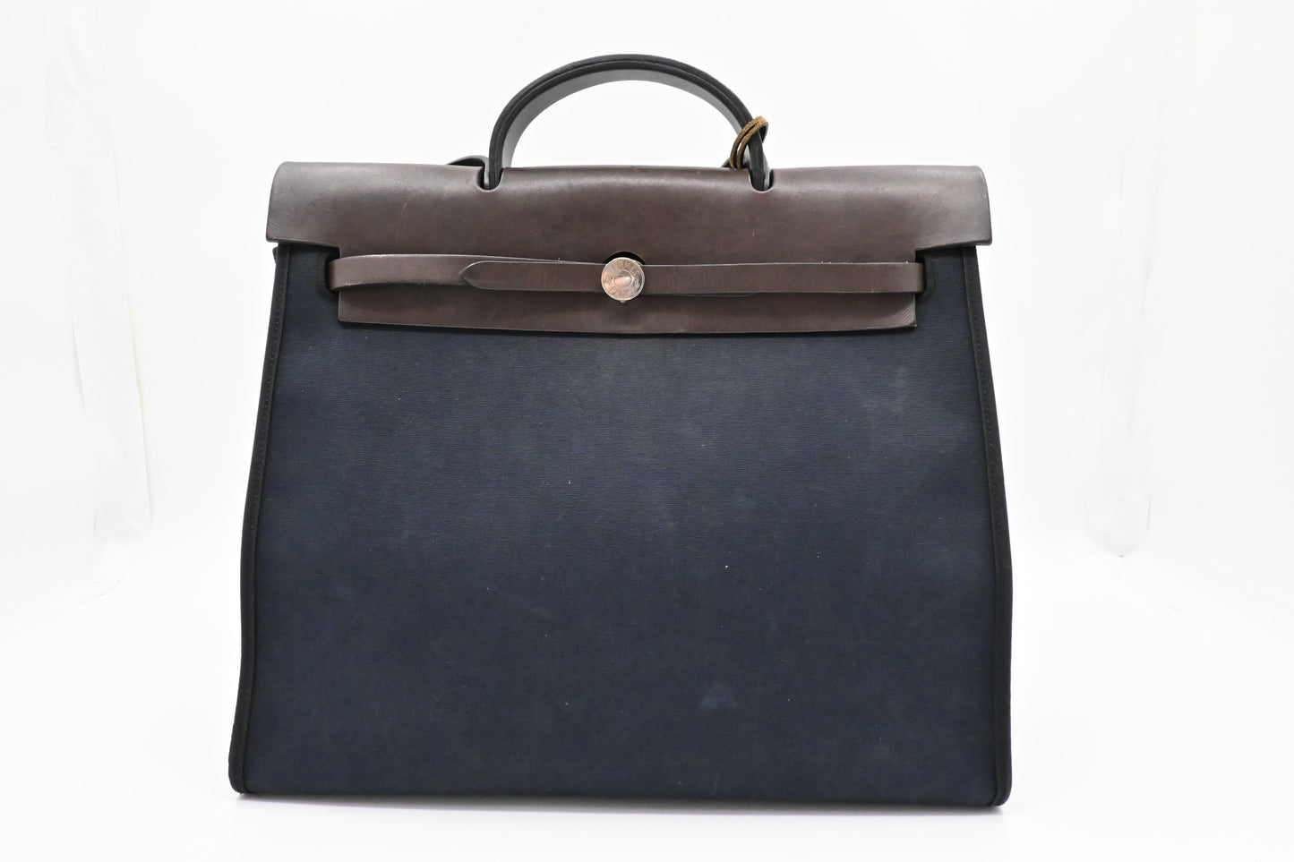 Hermes Herbag Zip In Canvas Black Travel Bag