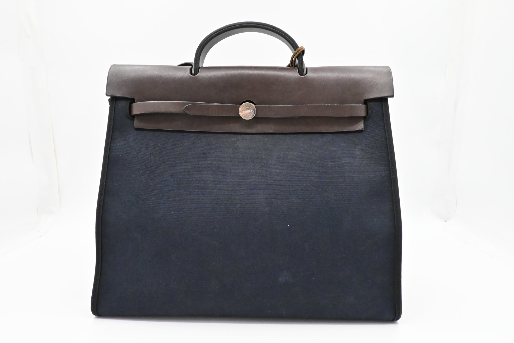 Hermes Herbag Zip In Canvas Black Travel Bag