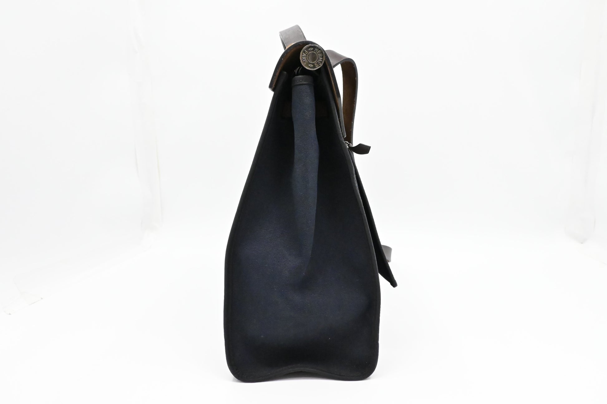 Hermes Herbag Zip In Canvas Black Travel Bag