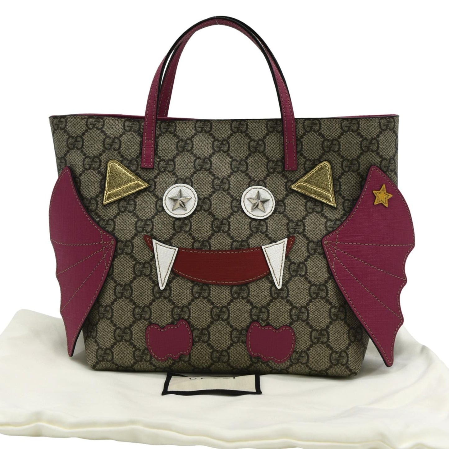 Gucci Kids Bat Tote Bag Canvas Pink