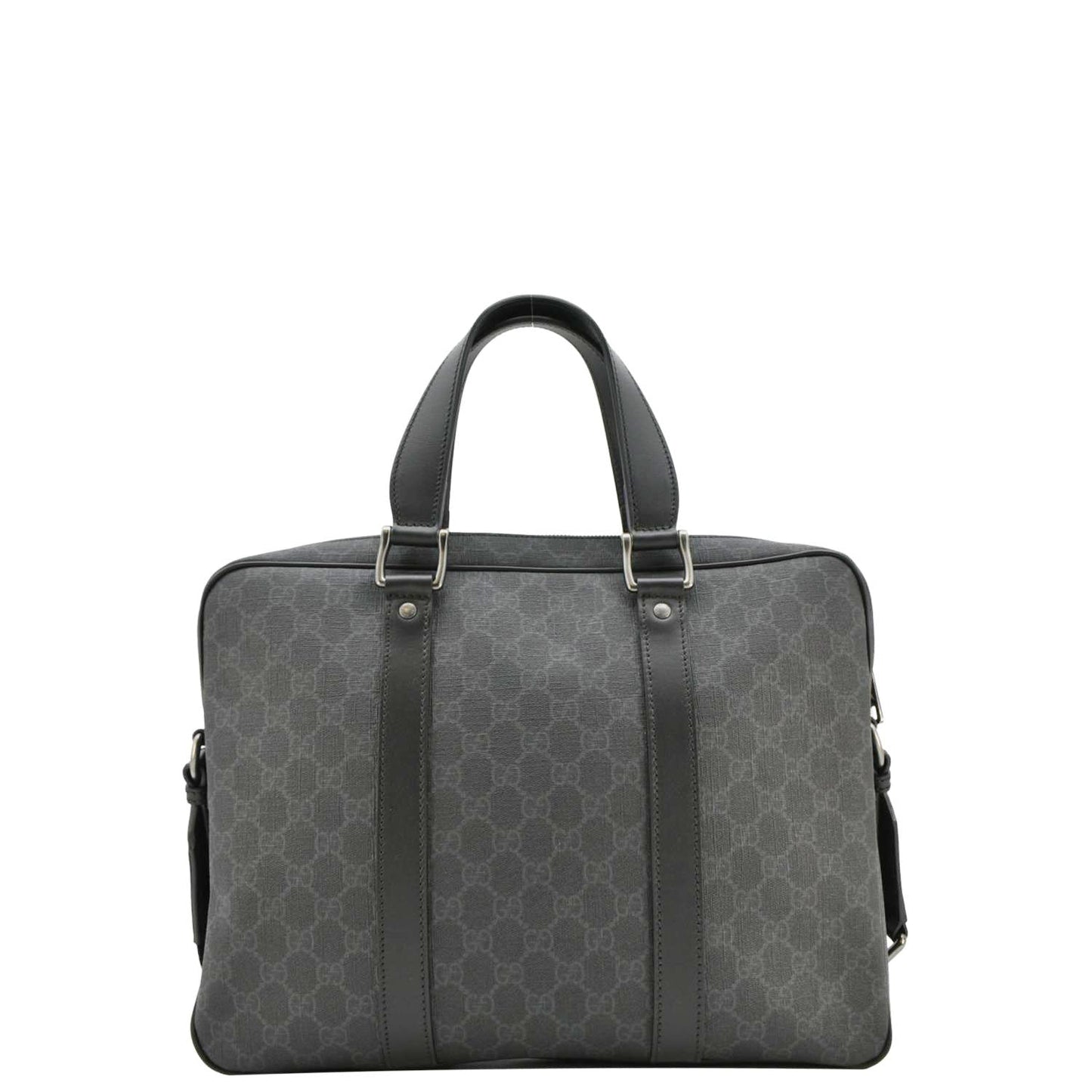 Gucci Business Way Supreme Briefcase Handbag Monogram Black Travel Bag