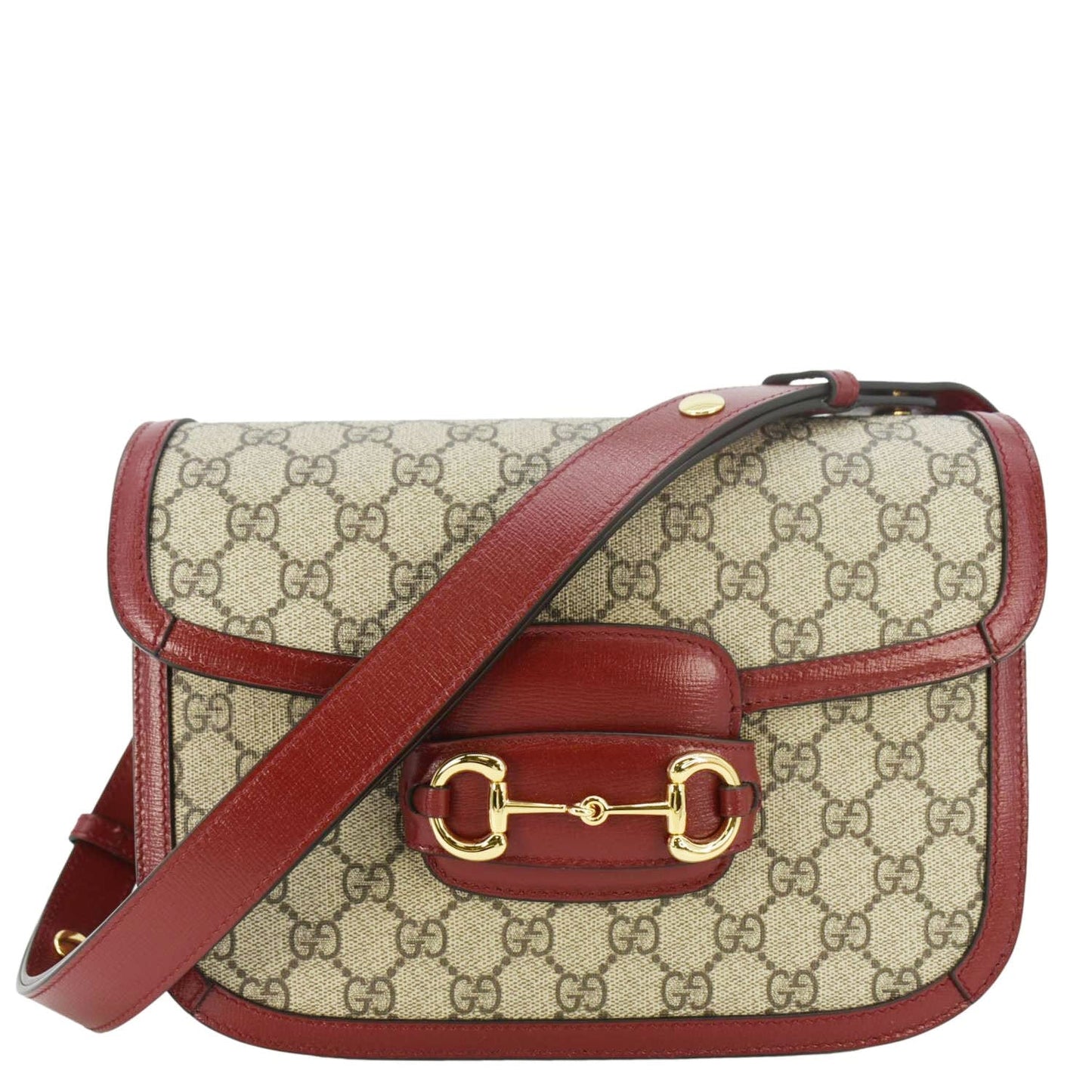 Gucci Horsebit Supreme Shoulder Bag Canvas Beige 1955 602205