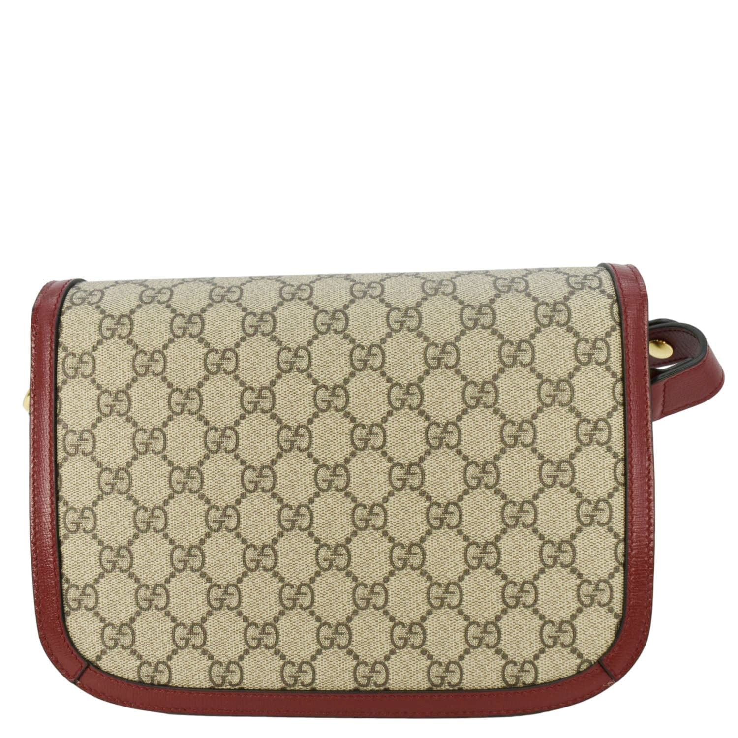 Gucci Horsebit Supreme Shoulder Bag Canvas Beige 1955 602205