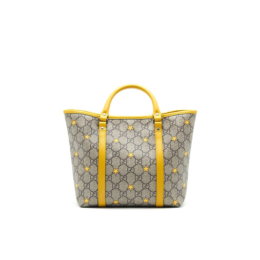 Gucci Kid Supreme Tote Bag Yellow Star