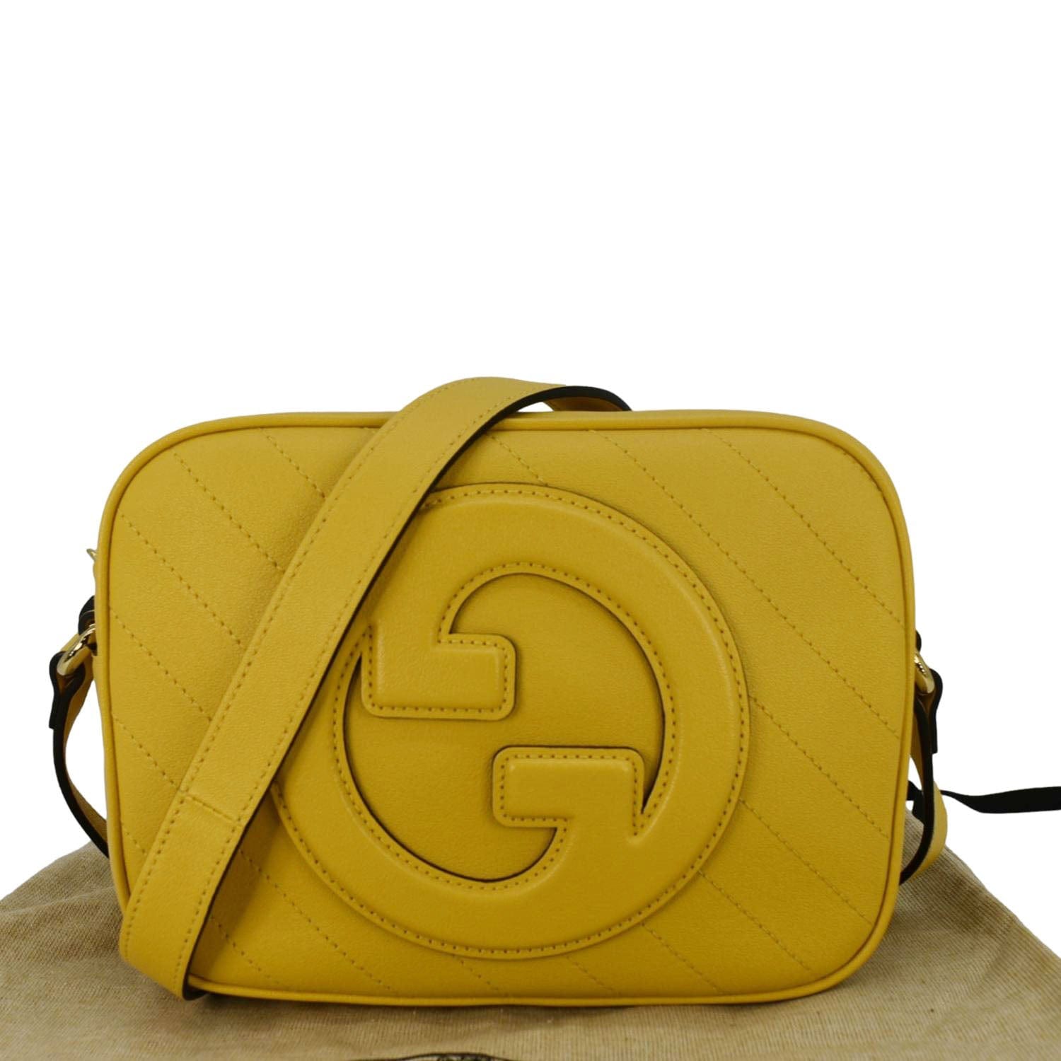 Gucci Blondie Camera Crossbody Bag Yellow Leather