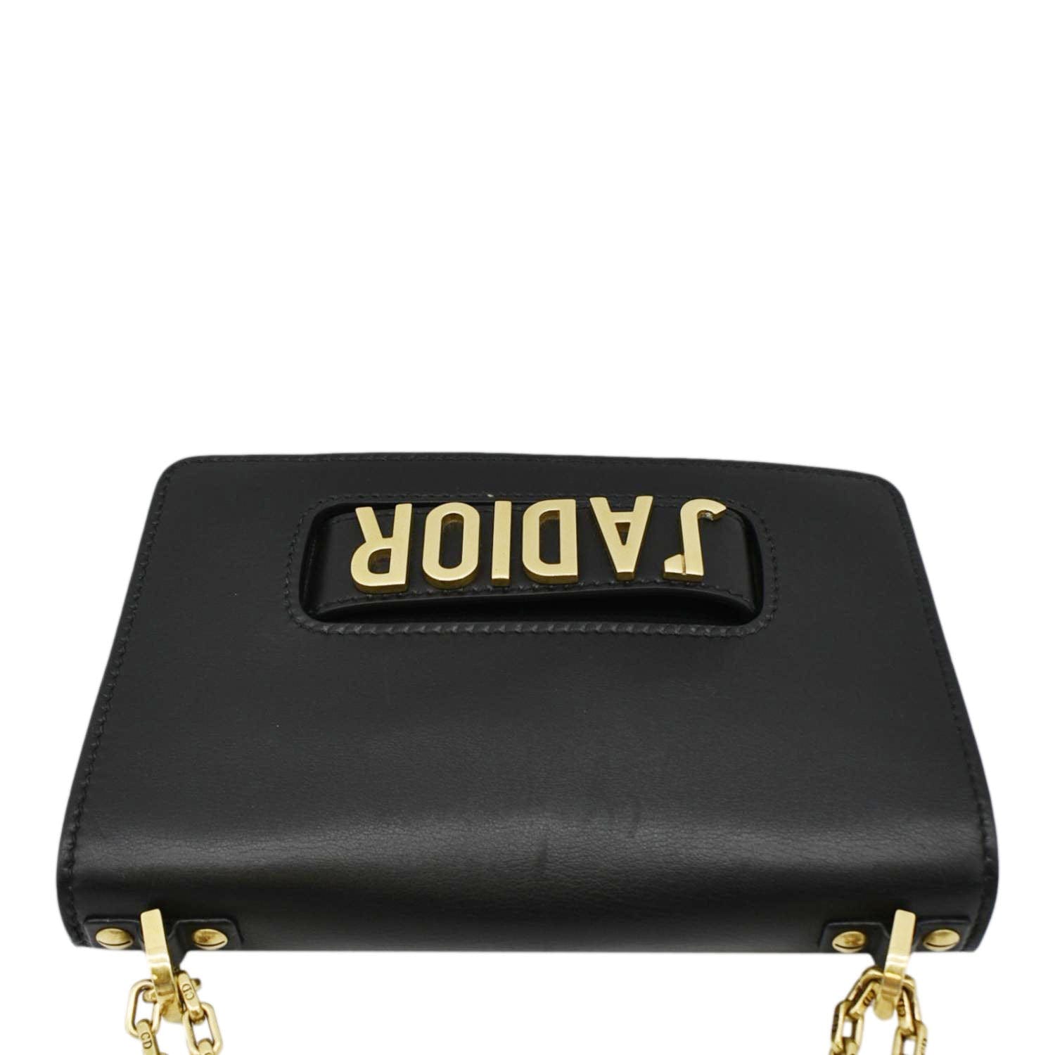 Dior A Shoulder Bag Leather Black Medium