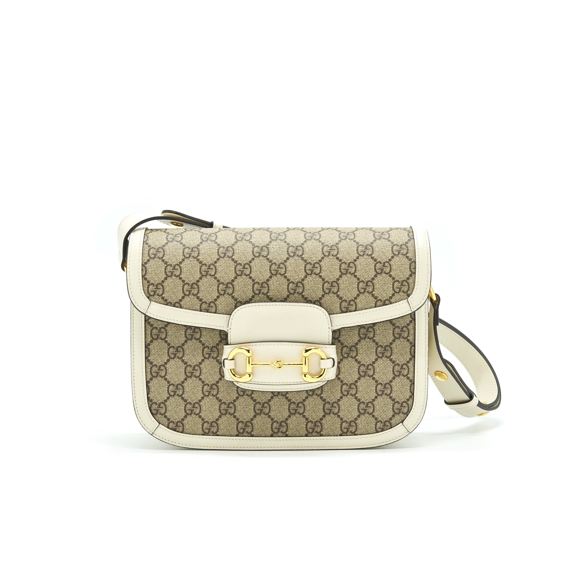 Gucci Horsebit Shoulder Bag Leather White