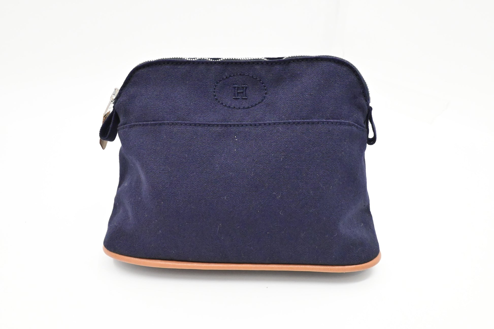 Hermes Bolide Pouch In Navy Handbag Canvas Mini Travel Bag