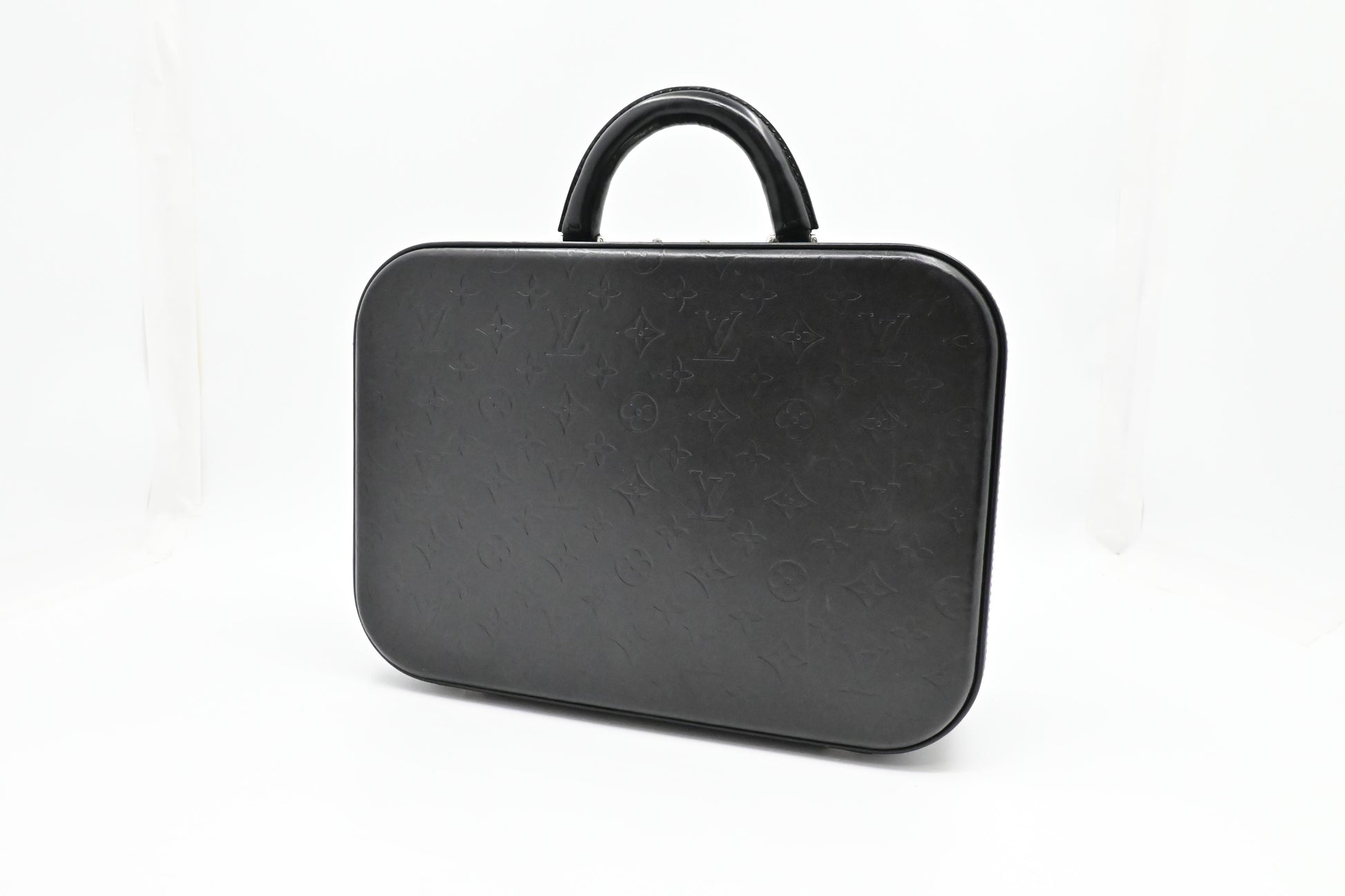 Louis Vuitton Valisette Glace Monogram Black MM Leather Handbag