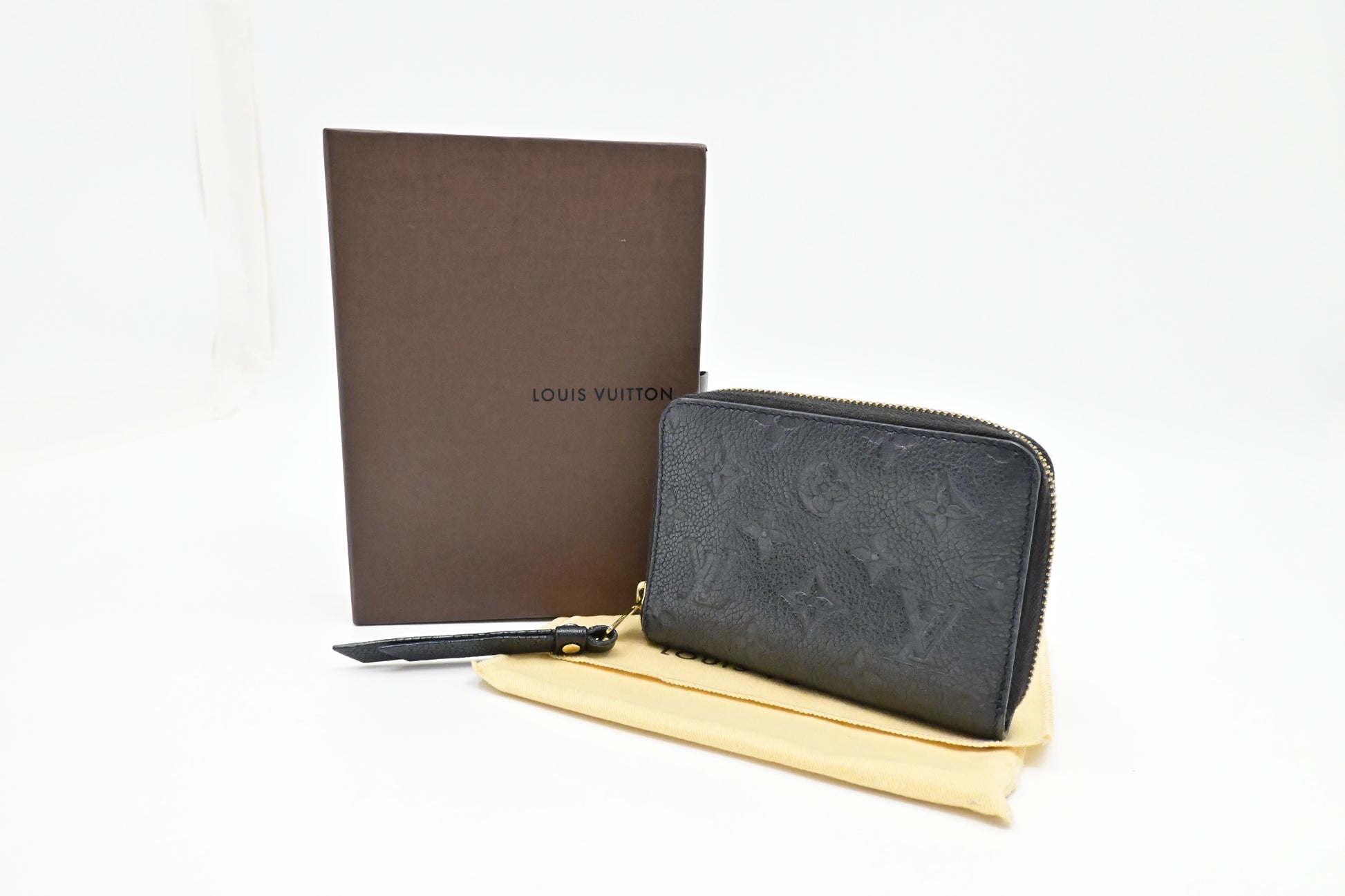 Louis Vuitton Compact Zippy Bleu Infini Empreinte Leather Wallet Case