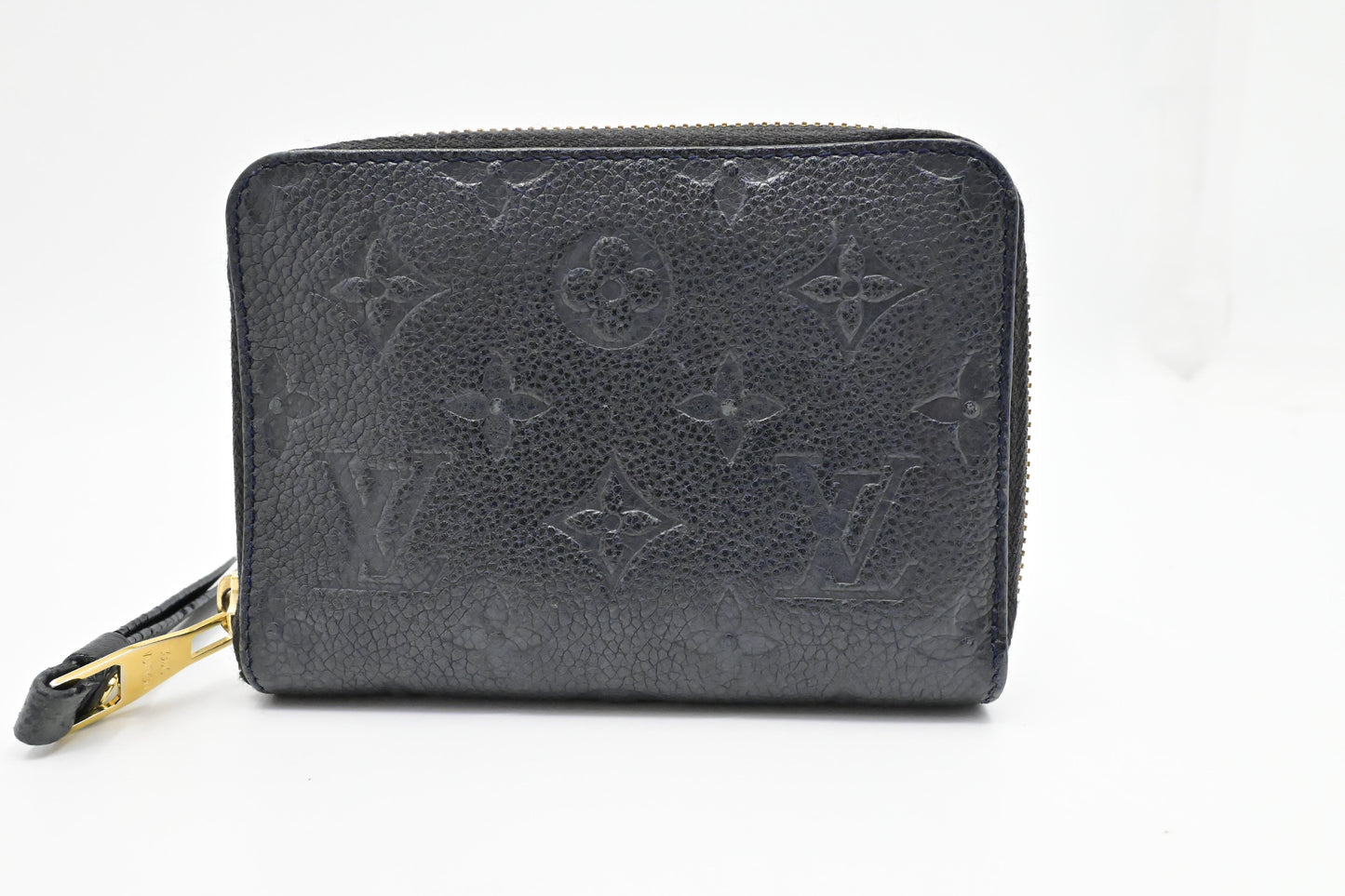 Louis Vuitton Compact Zippy Bleu Infini Empreinte Leather Wallet Case