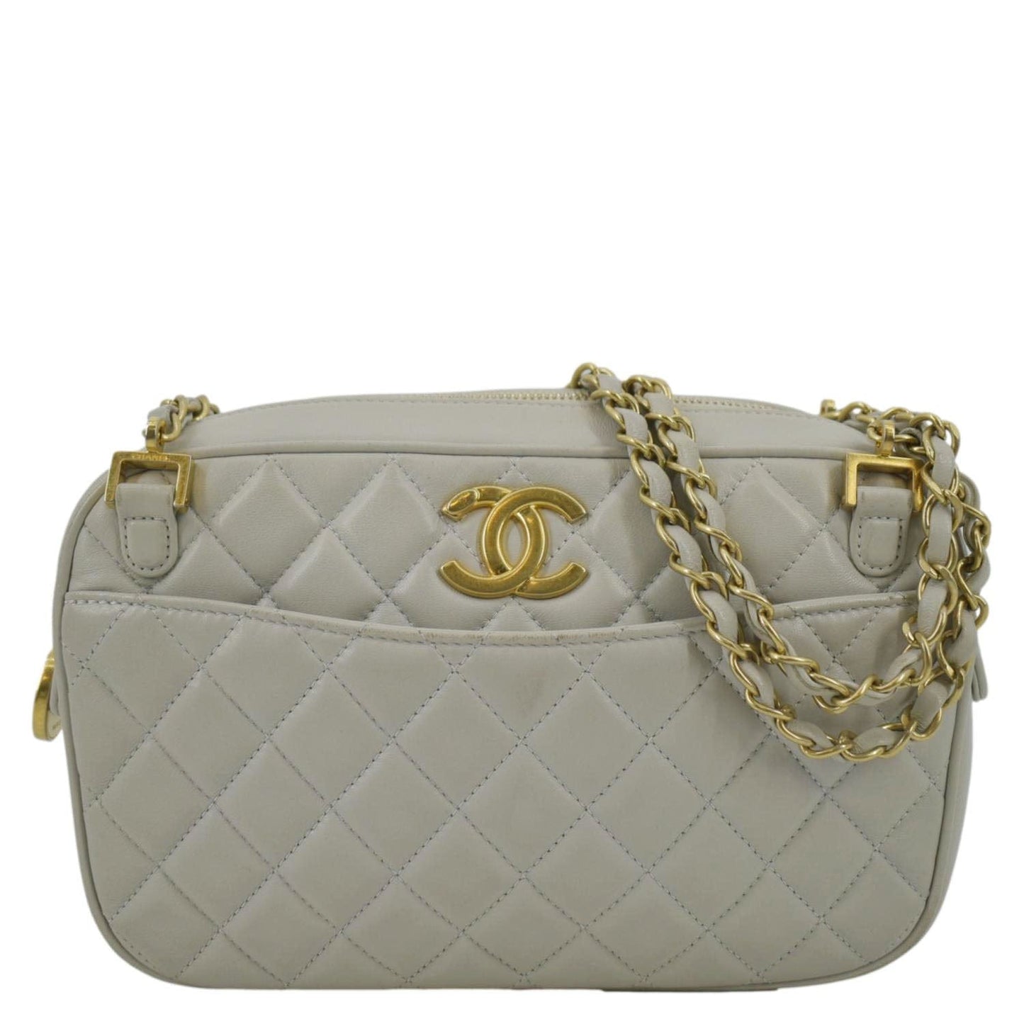 Chanel Misia CC Camera Leather Lambskin Gray Travel Bag