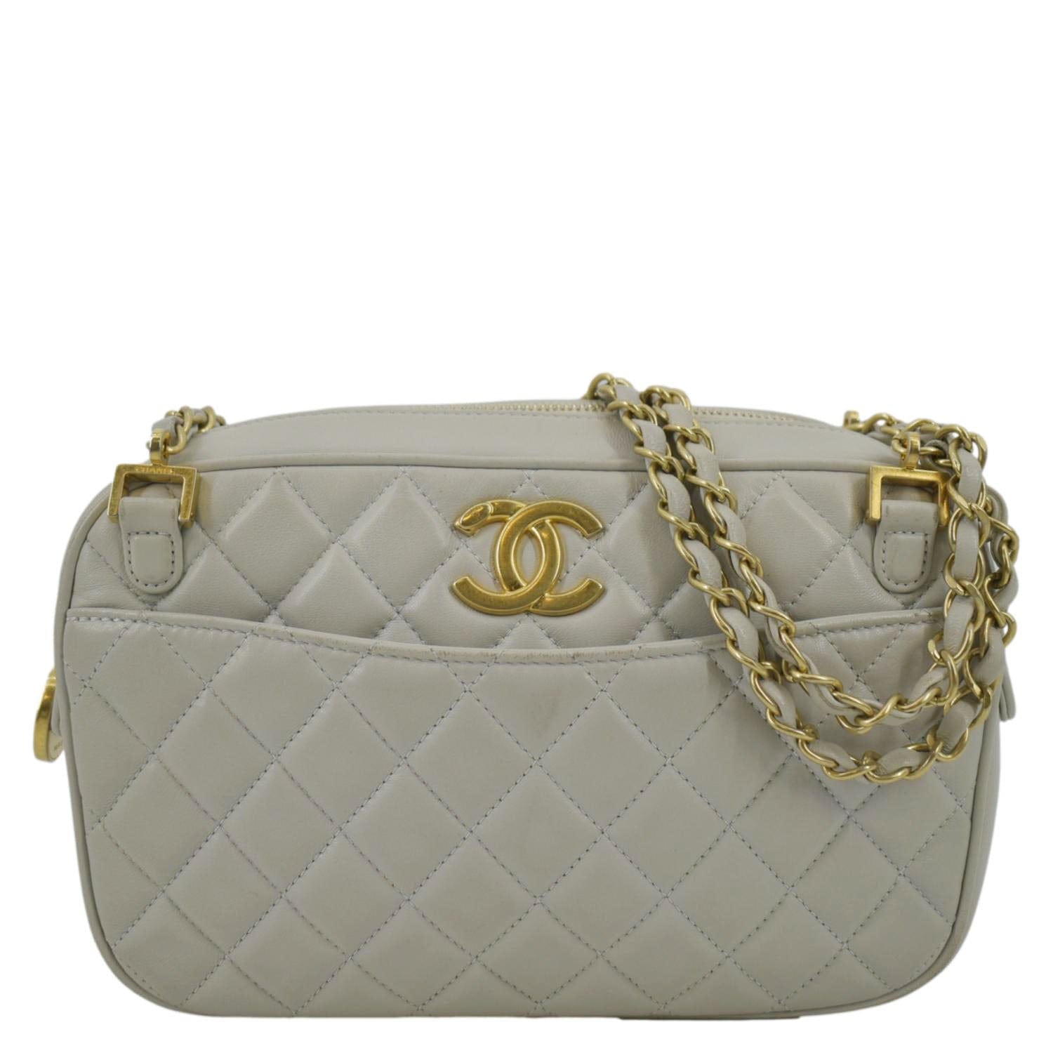 Chanel Misia CC Camera Leather Lambskin Gray Travel Bag