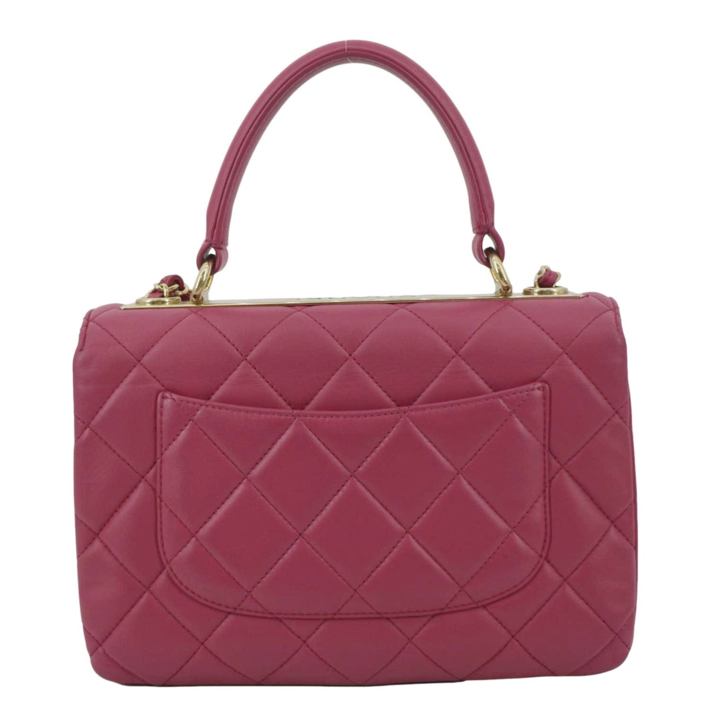 Chanel Trendy CC Top Handle Flap Leather Pink Travel Bag Cc 1