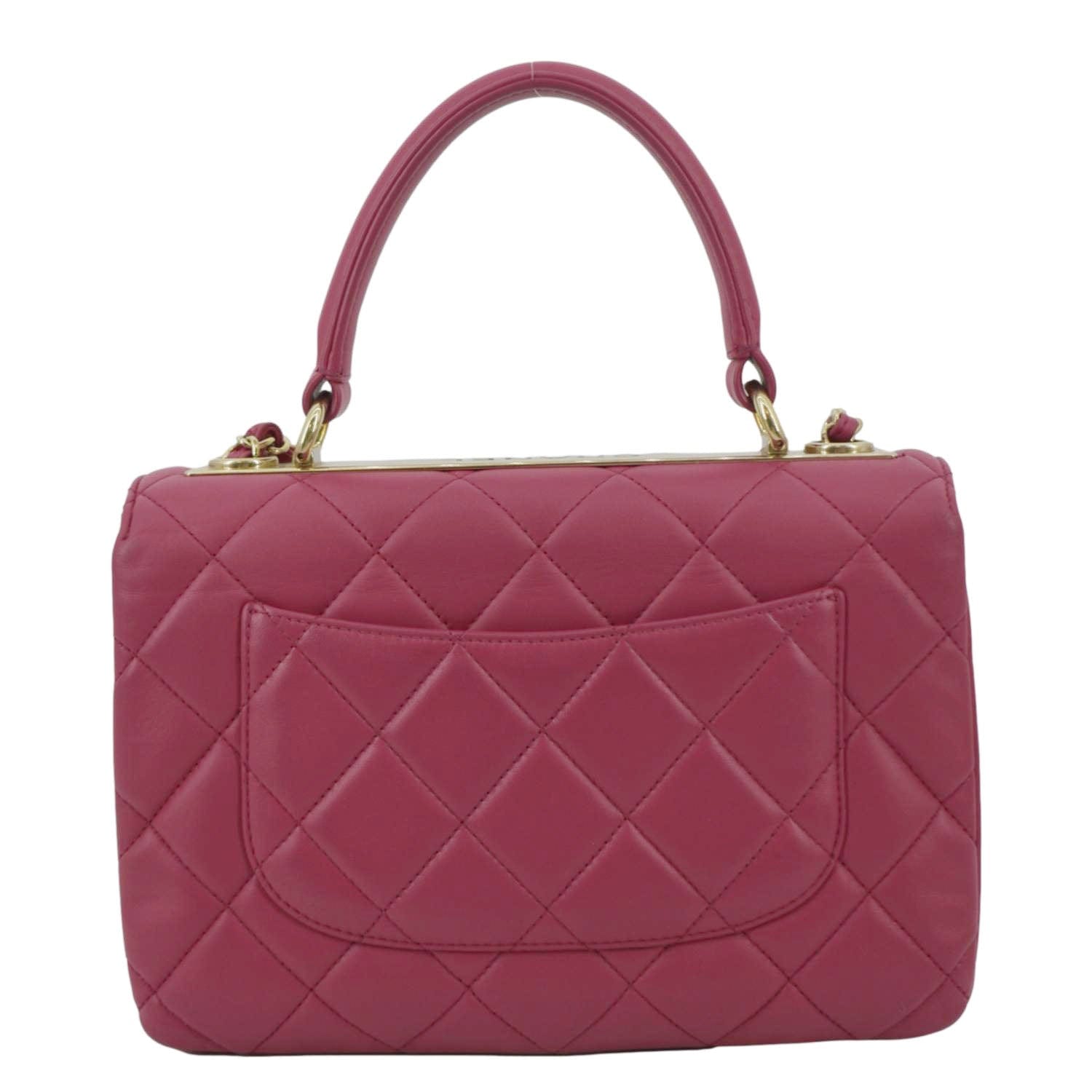 Chanel Trendy CC Top Handle Flap Leather Pink Travel Bag Cc 1