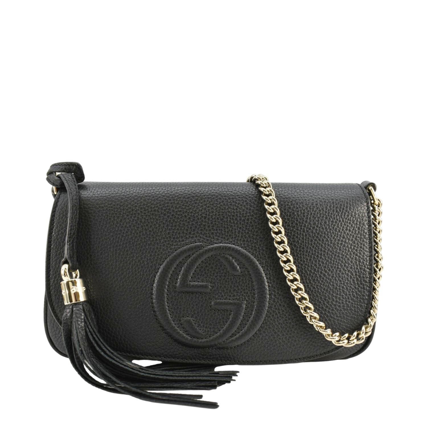 Gucci Soho Flap Crossbody Bag Leather Black