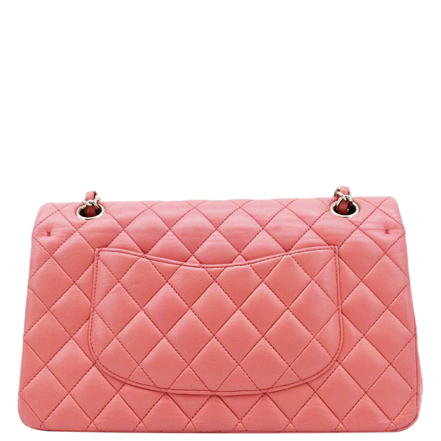 Chanel Classic Double Flap Quilted Salmon Leather Pink Travel Bag