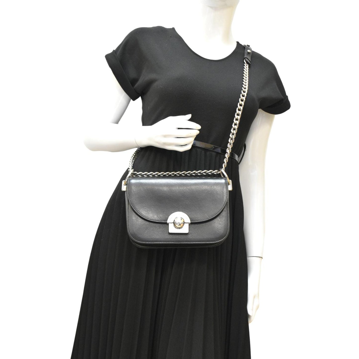 Arcade Glace Calf Crossbody Bag Leather Black