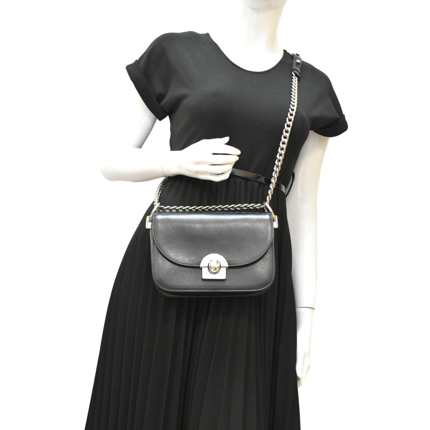 Arcade Glace Calf Crossbody Bag Leather Black