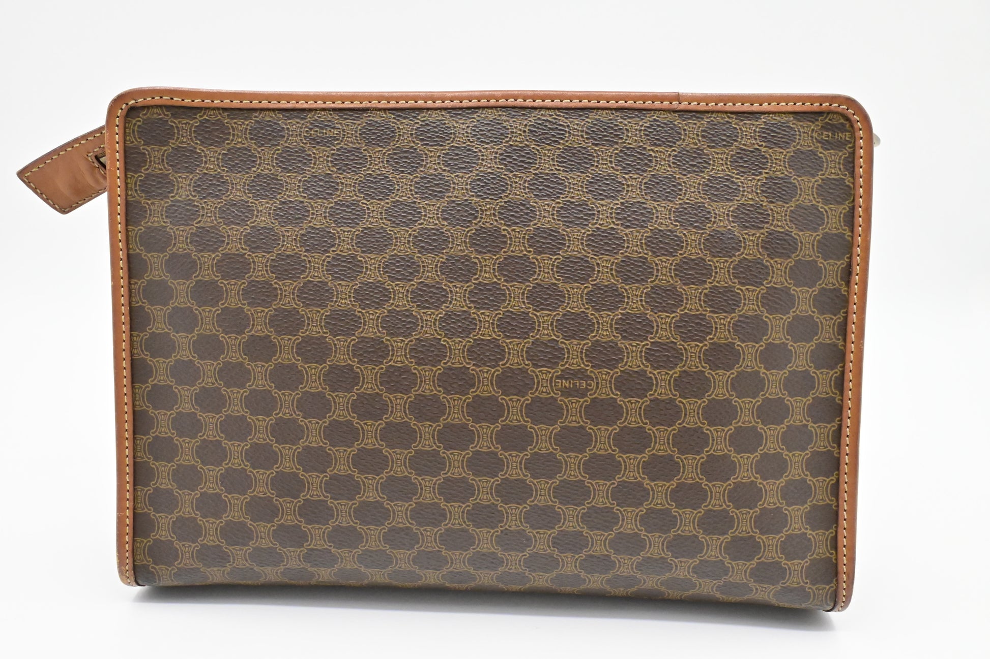 Celine Pouch In Macadam Handbag Canvas Travel Bag
