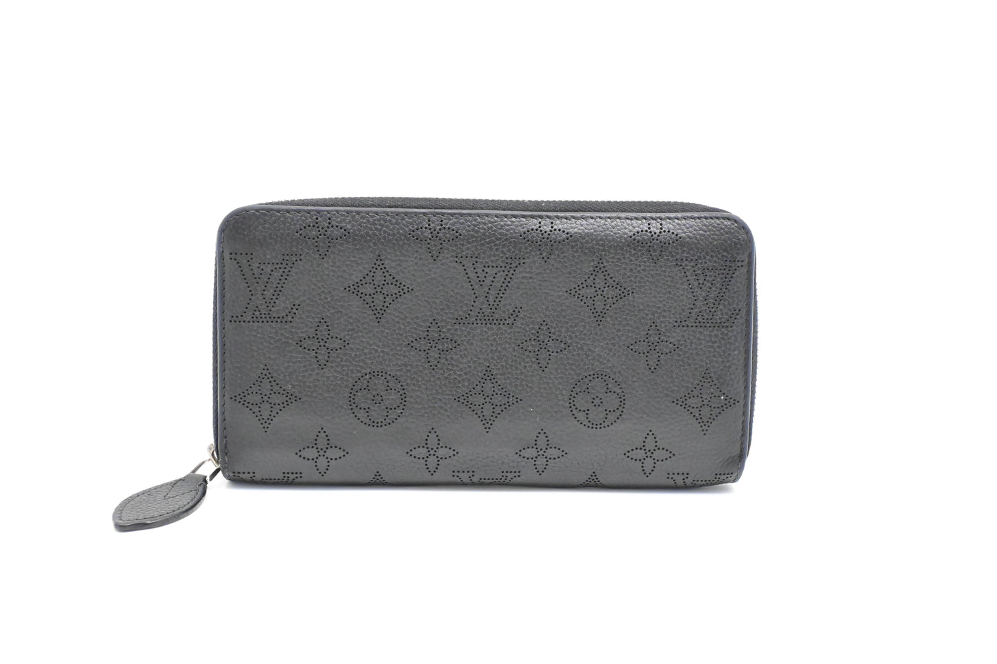 Louis Vuitton Long Zippy Mahina Leather Black Wallet Case
