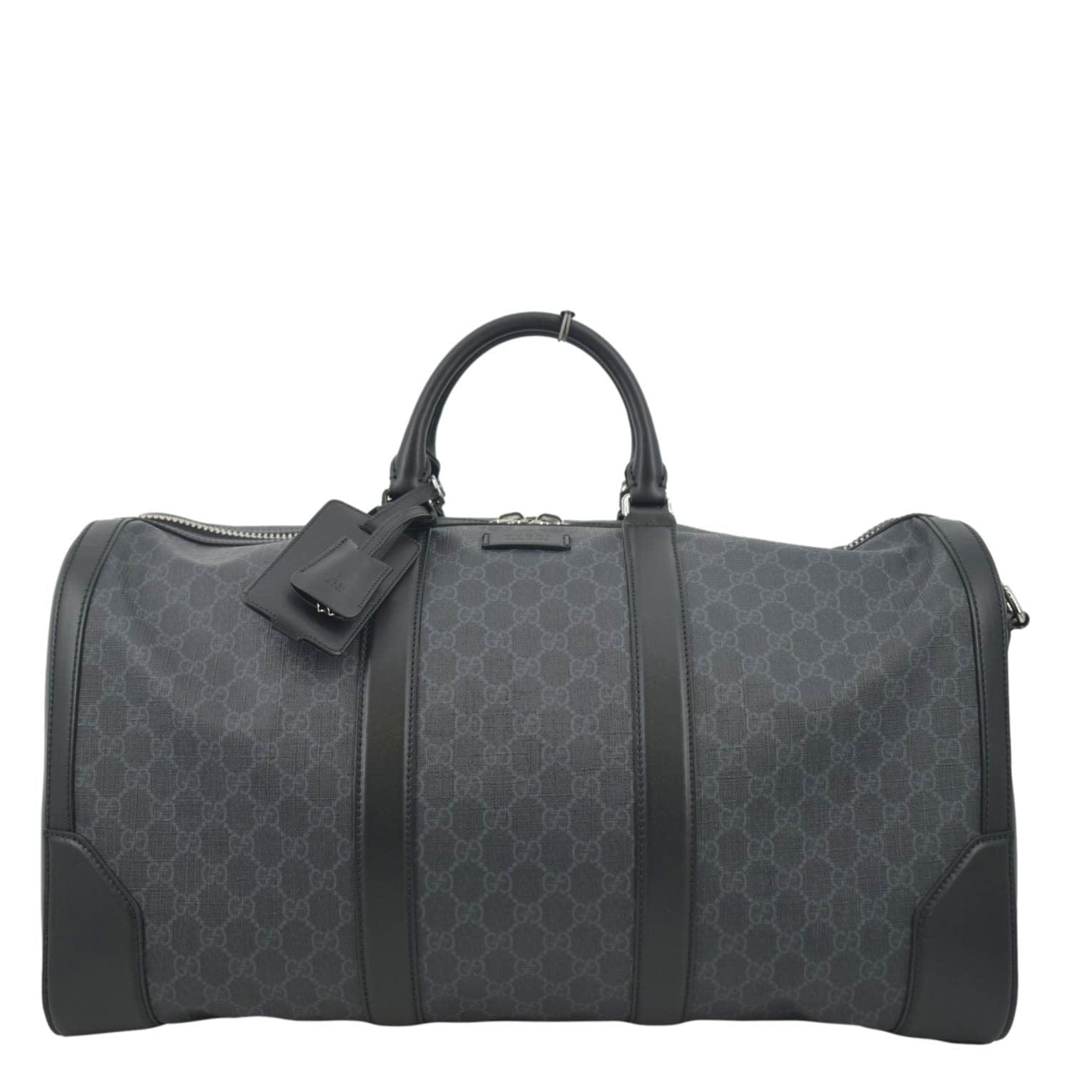 Gucci Carry On Supreme Duffle Bag Canvas Black Travel Bag Gg Supreme