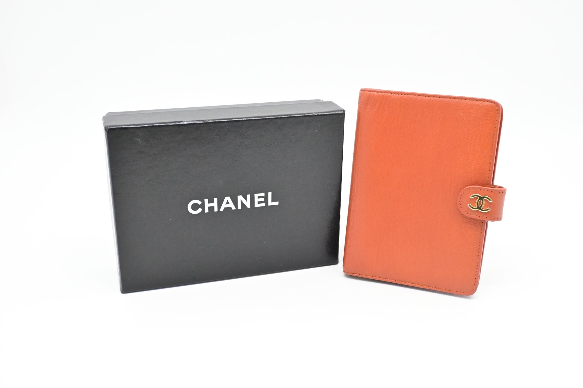 Chanel Agenda Orange PM Leather Handbag