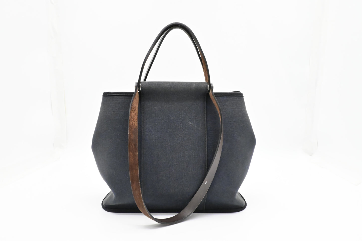 Hermes Cabag Elan Pm In Navy Canvas Blue Travel Bag