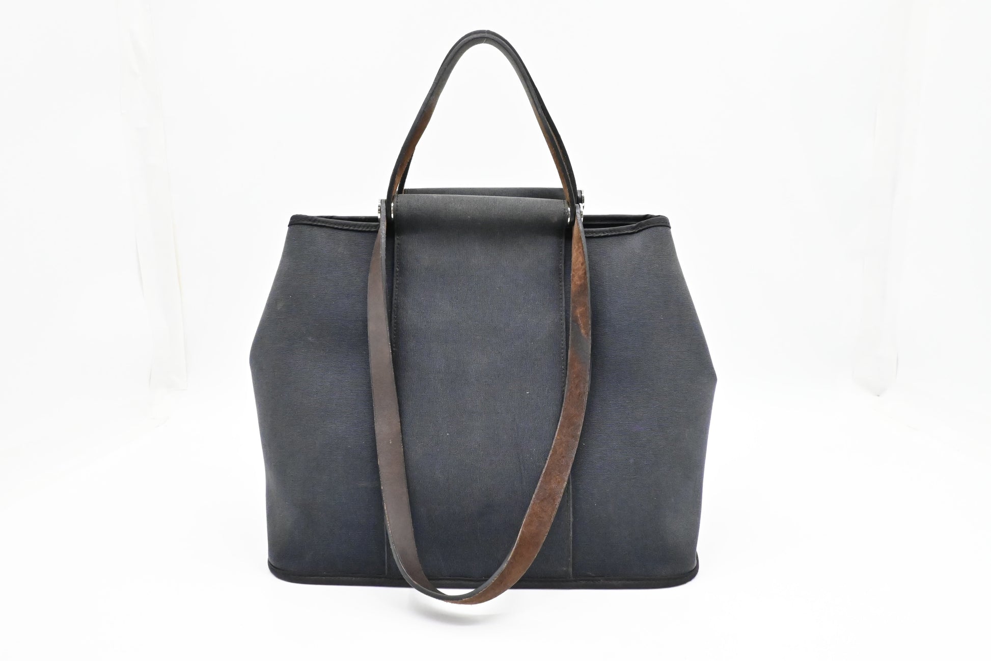 Hermes Cabag Elan Pm In Navy Canvas Blue Travel Bag