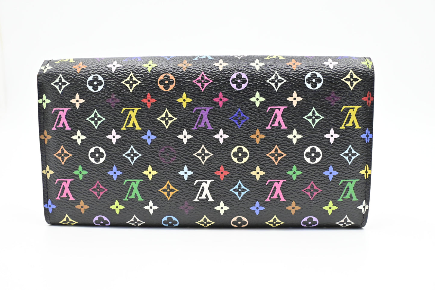 Louis Vuitton Sarah Monogram Multicolor Black Canvas Wallet Case