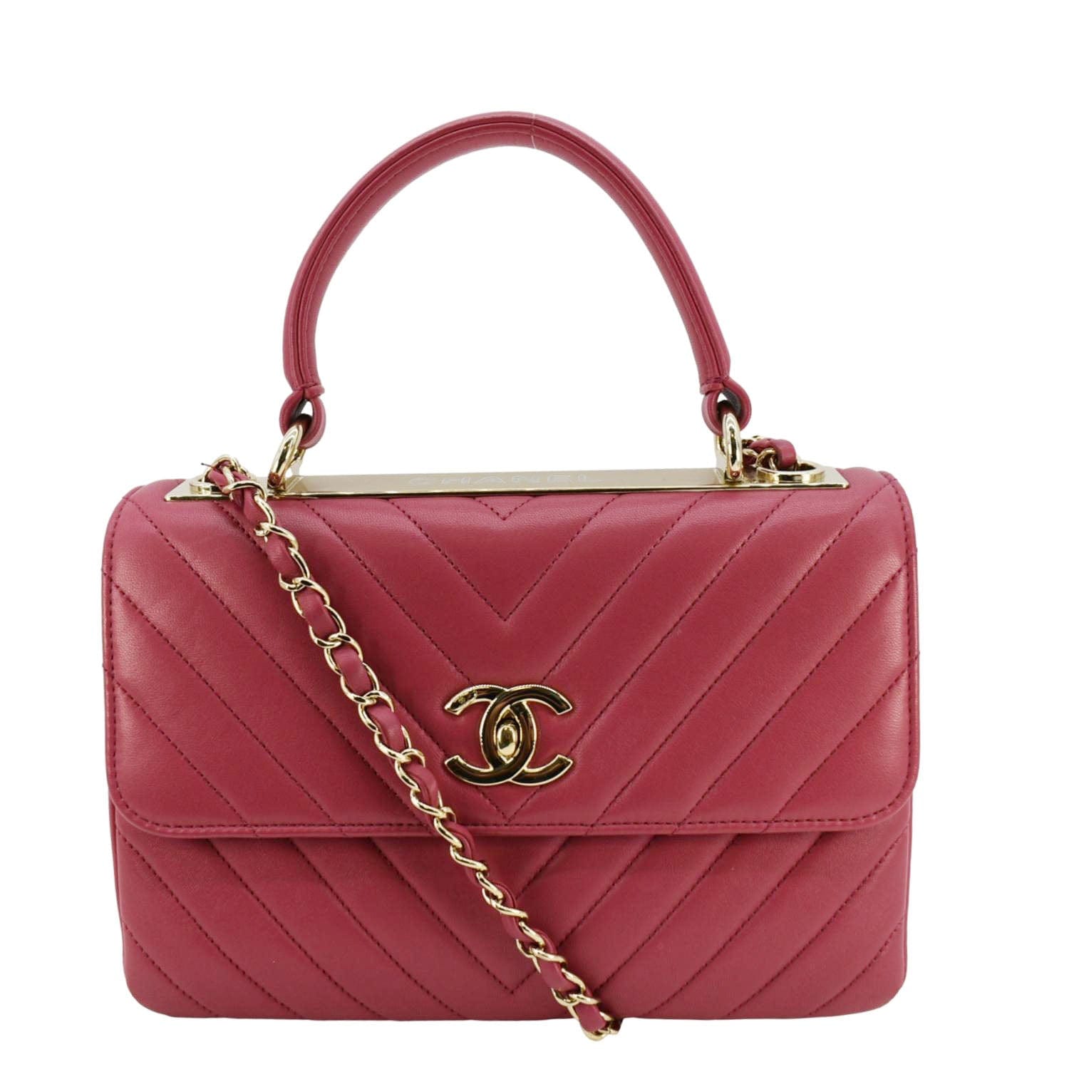 Chanel Trendy CC Top Handle Flap Leather Pink Travel Bag Flap Bag