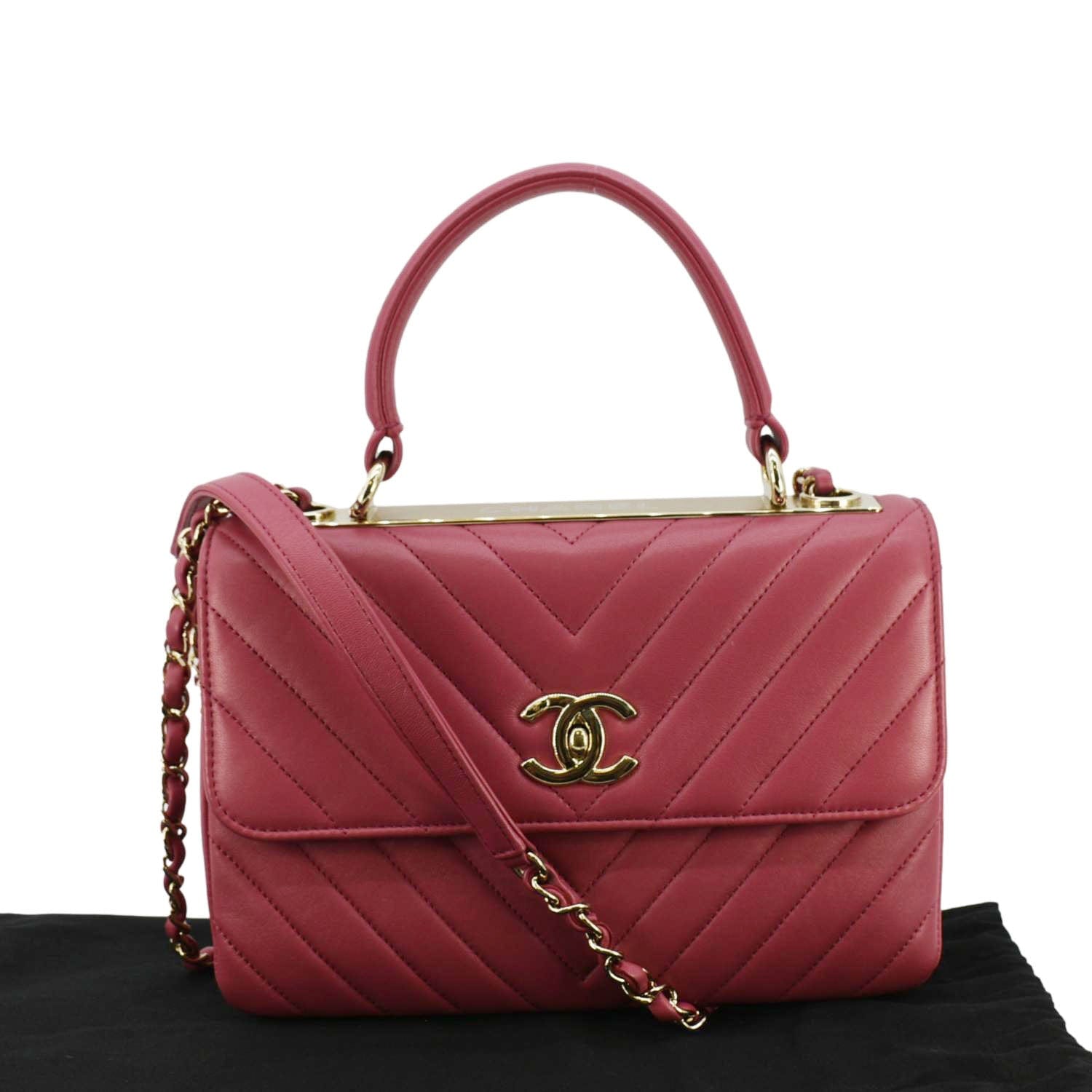 Chanel Trendy CC Top Handle Flap Leather Pink Travel Bag Flap Bag