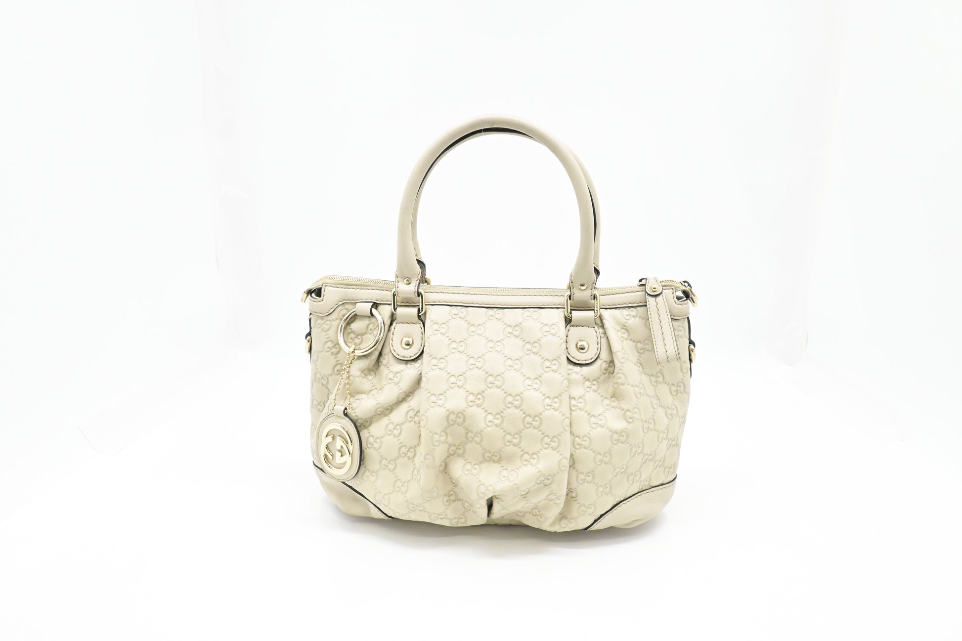 Gucci Sukey Guccissima Leather Cream Handbag