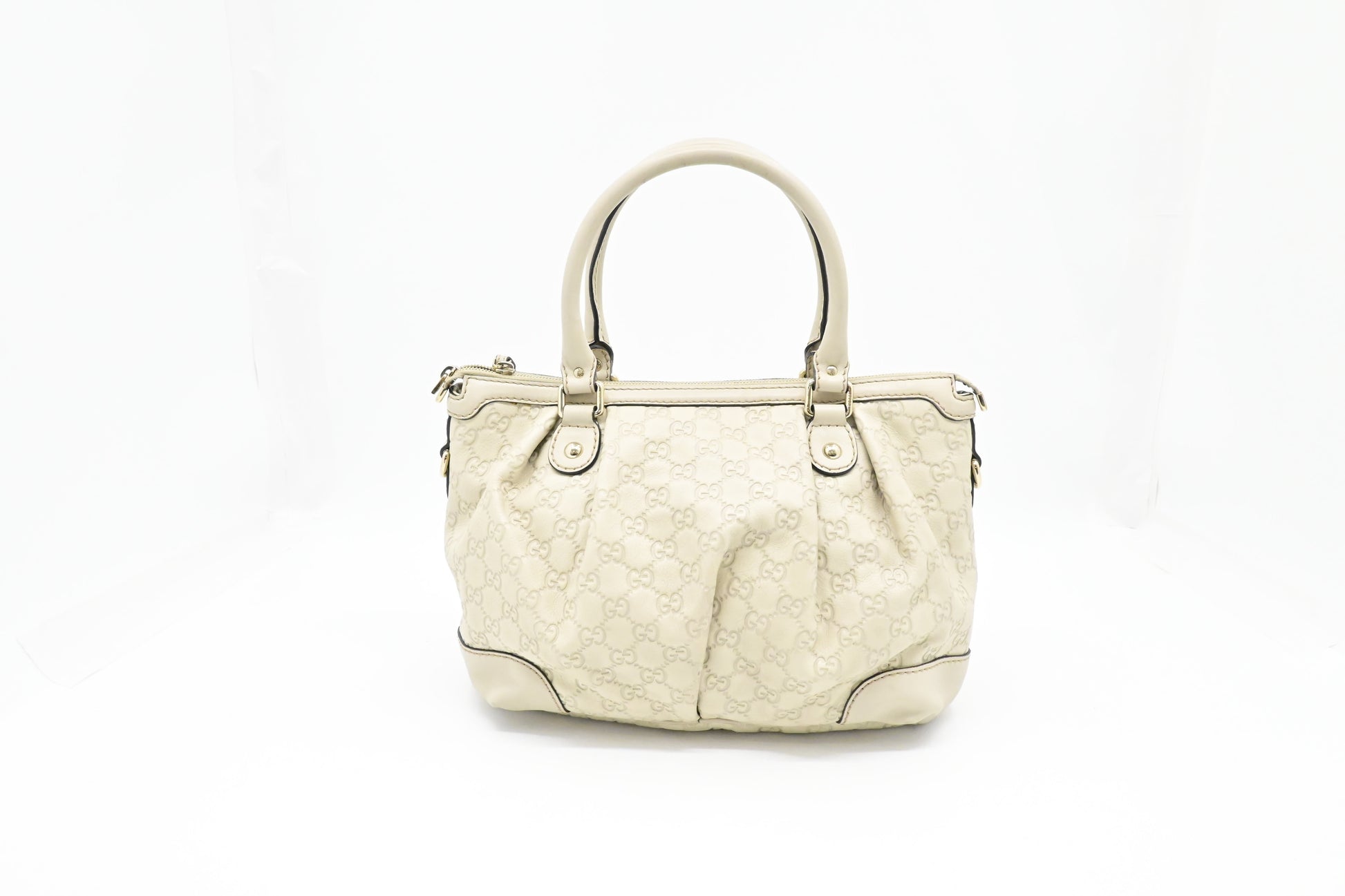 Gucci Sukey Guccissima Leather Cream Handbag