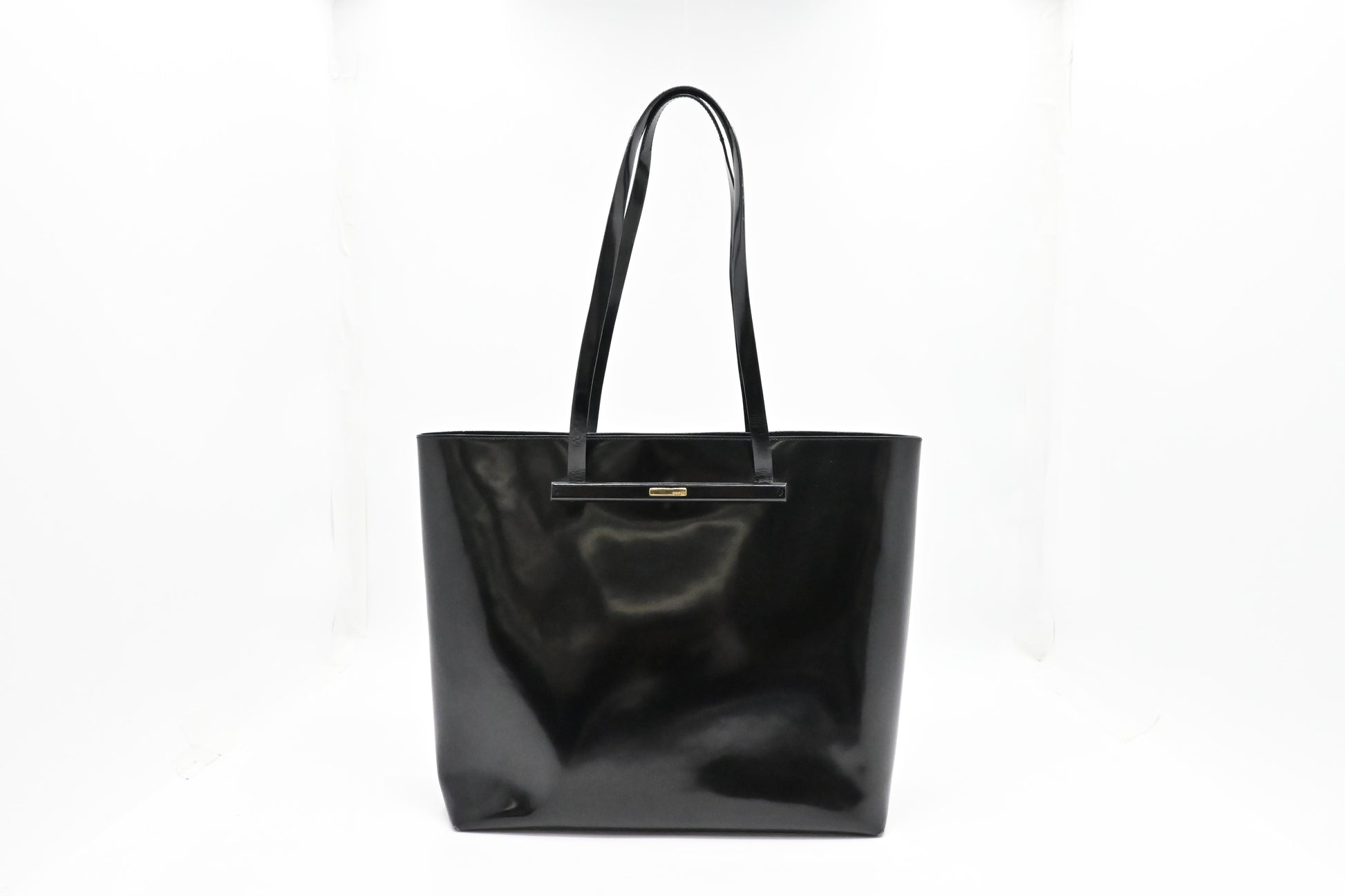 Gucci Black Patent Leather Tote Bag