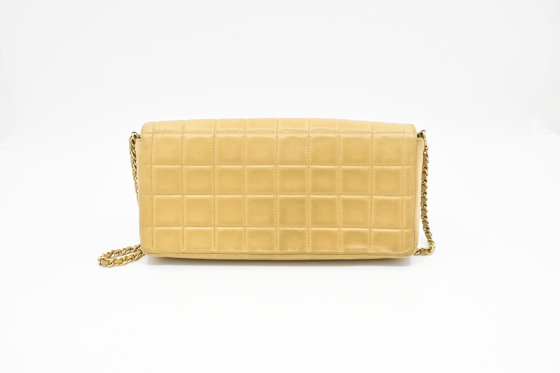 Chanel East West Beige Leather Shoulder Bag