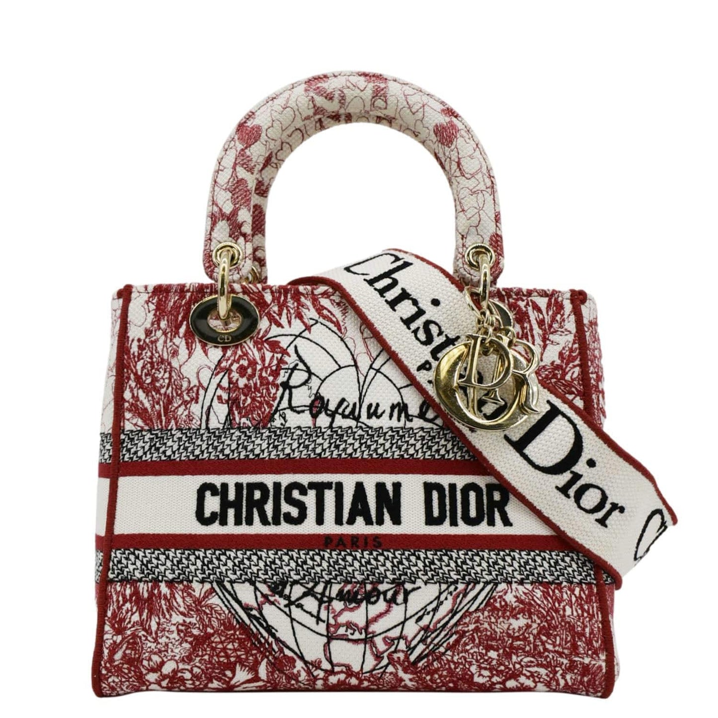 Dior Lady D Lite mour D Royaume Damour Canvas Medium Crossbody Bag