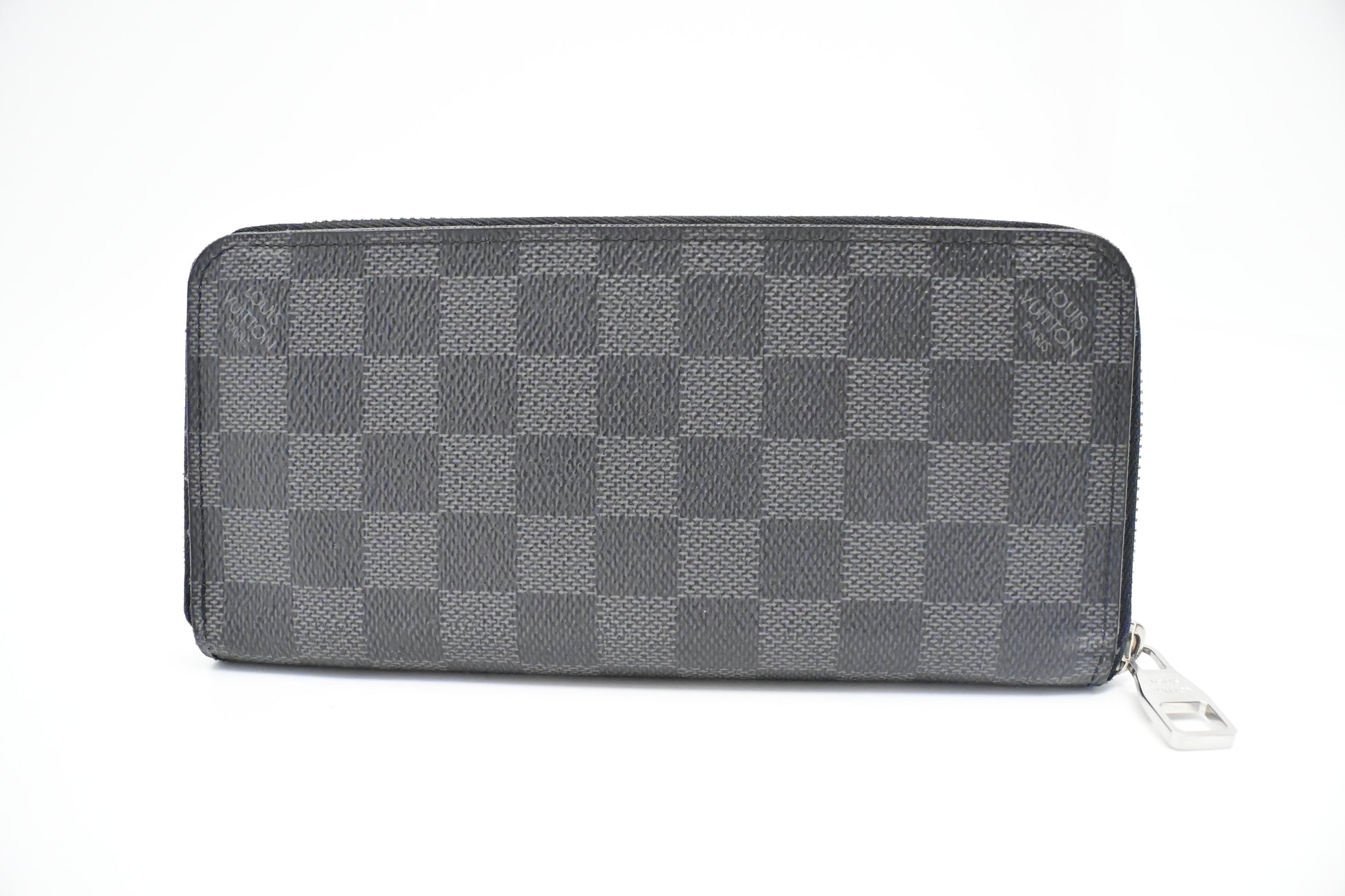 Louis Vuitton Vertical Zippy Graphite Canvas Damier Wallet Case