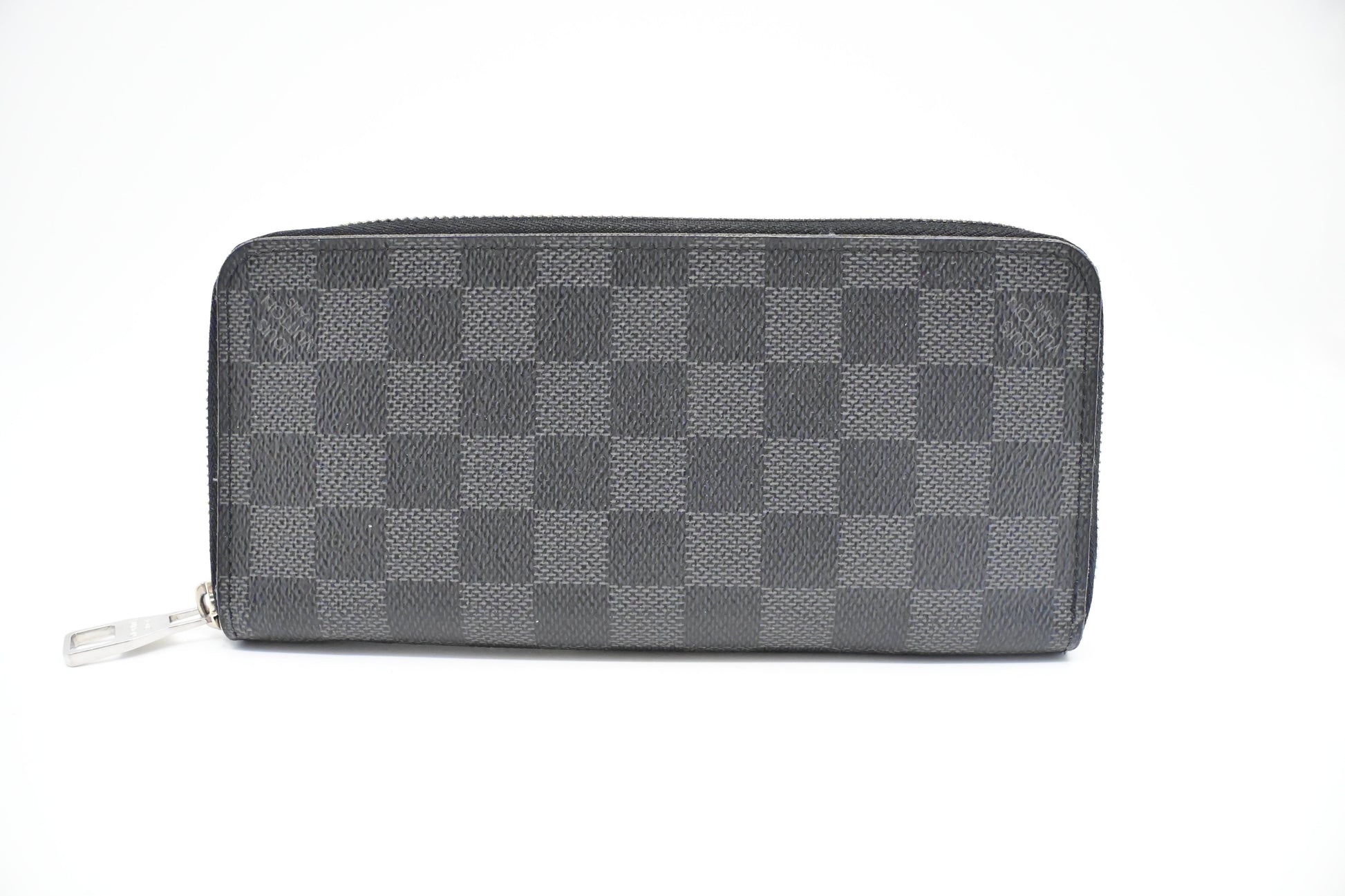 Louis Vuitton Vertical Zippy Graphite Canvas Damier Wallet Case
