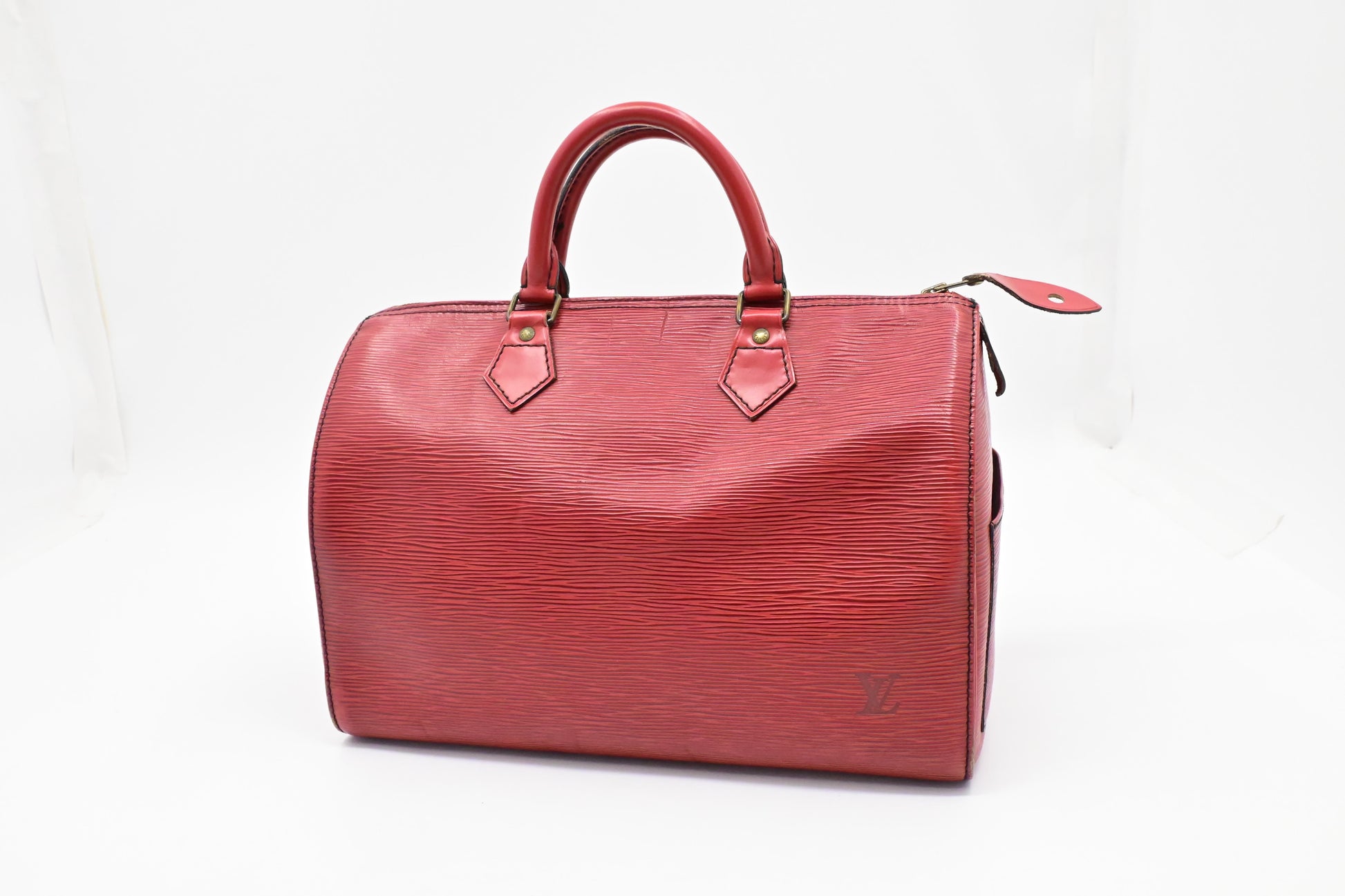 Louis Vuitton Speedy 30 Red Leather Epi Handbag
