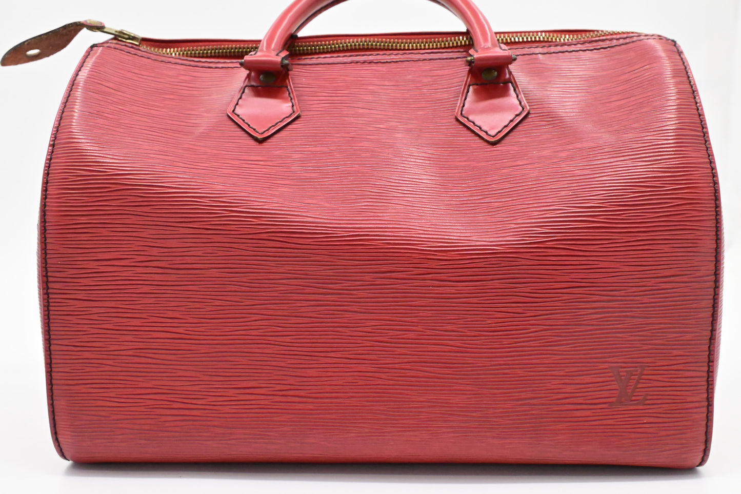 Louis Vuitton Speedy 30 Red Leather Epi Handbag