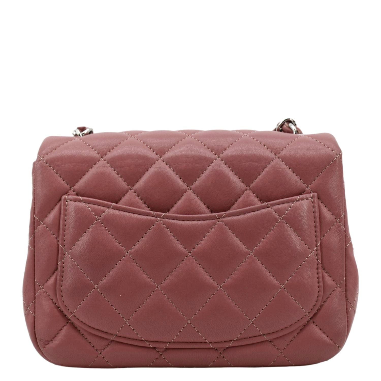 Chanel Square Flap Leather Pink Travel Bag