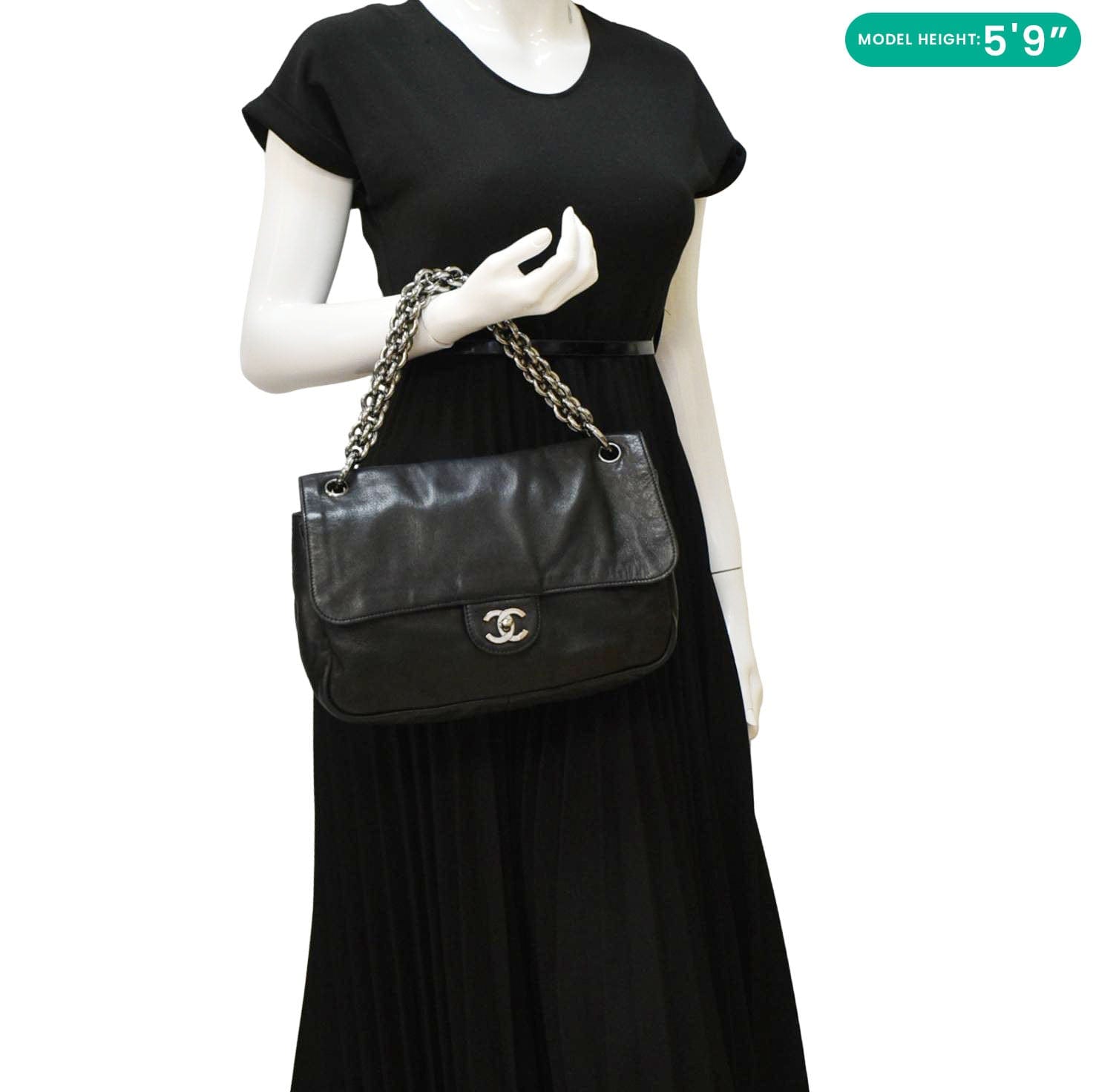 Chanel Soft Flap Leather Black Travel Bag